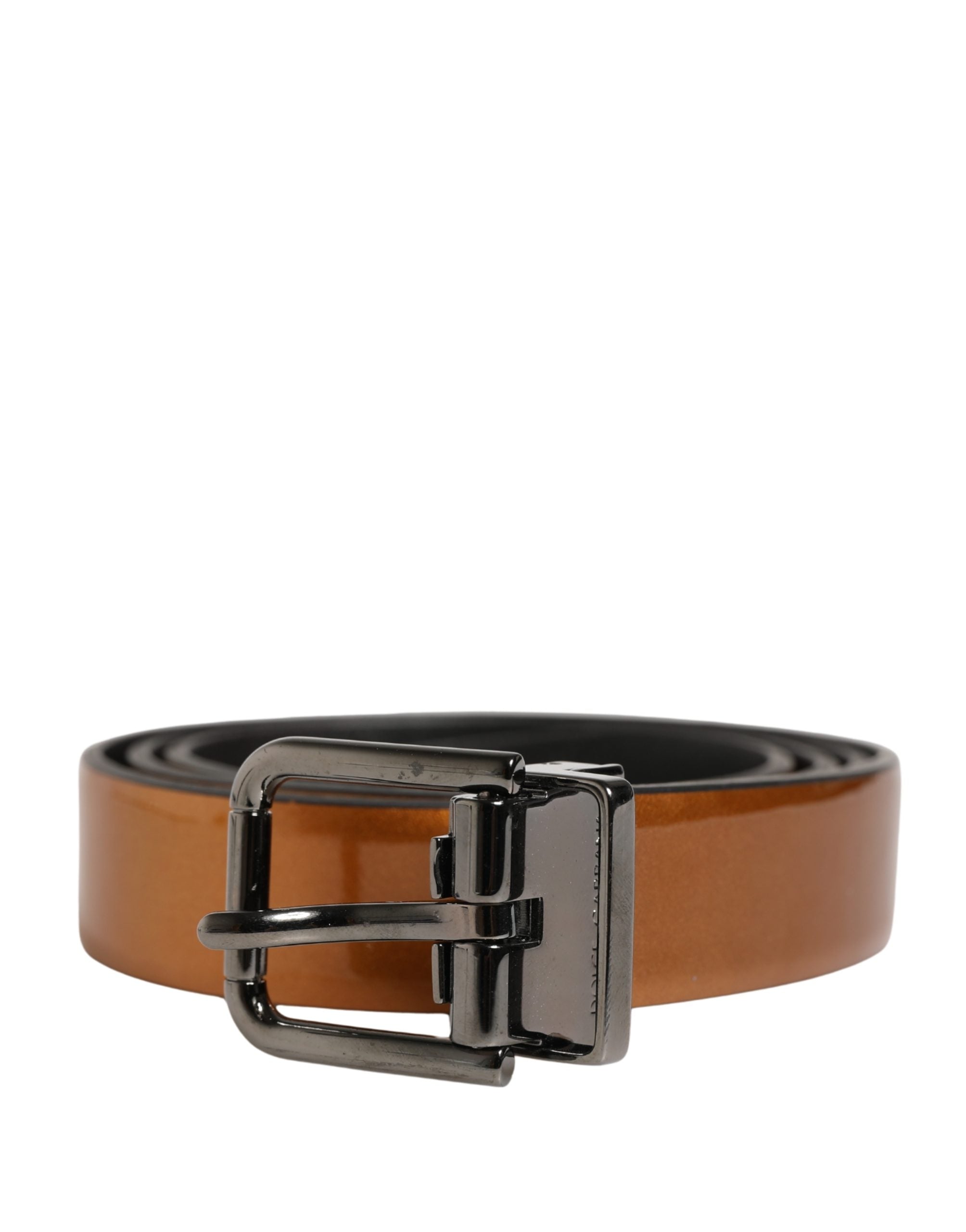 Dolce & Gabbana Herren Gürtel aus braunem Leder mit klassischer Metallschnalle