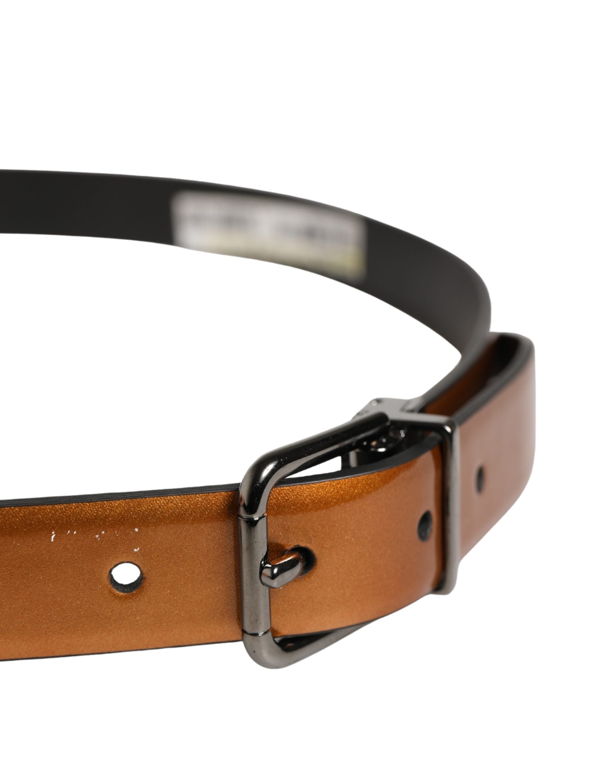 Dolce & Gabbana Herren Gürtel aus braunem Leder mit klassischer Metallschnalle
