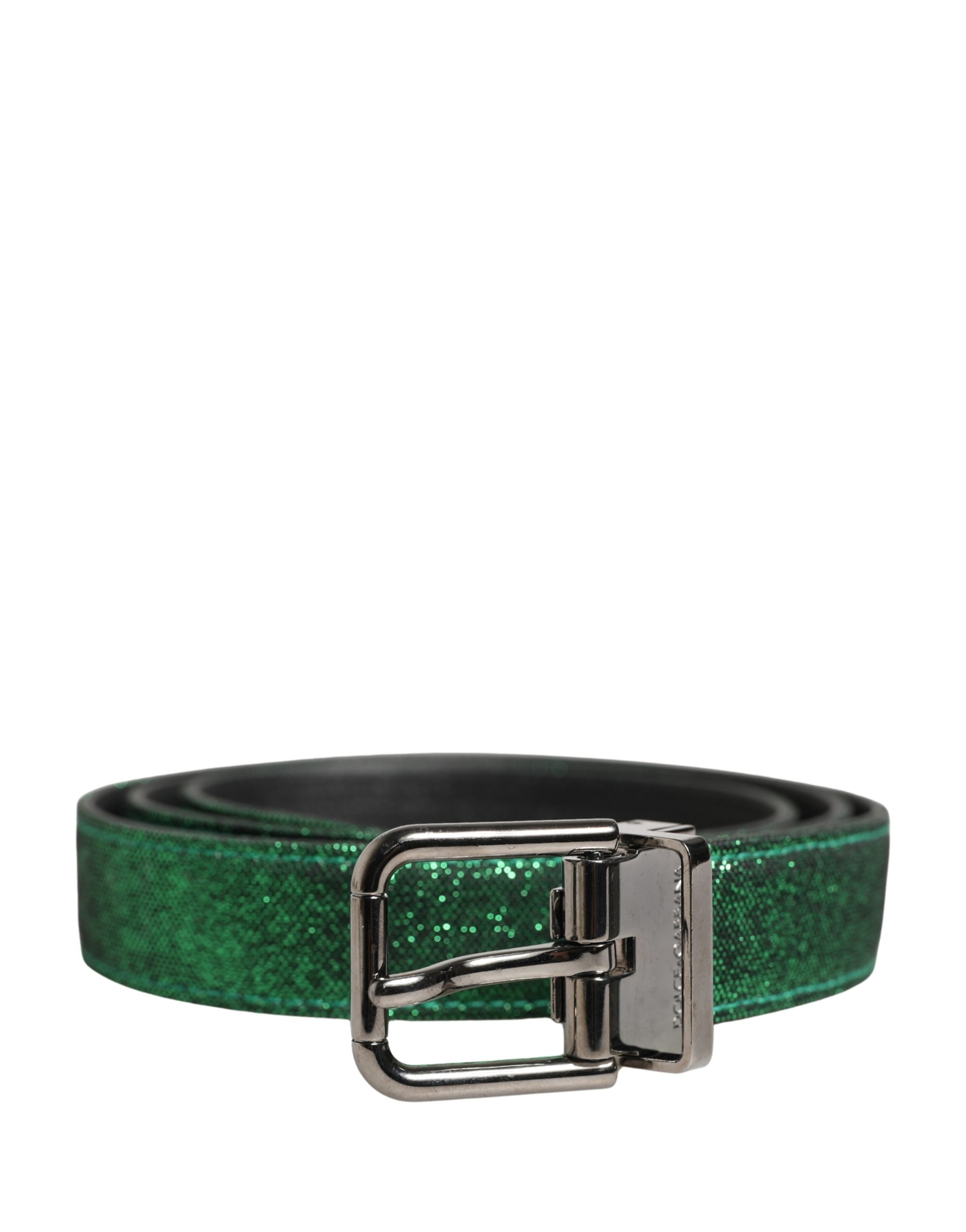 Dolce & Gabbana Herren Gürtel aus Lurex-Polyester in Grün mit Metallschnalle