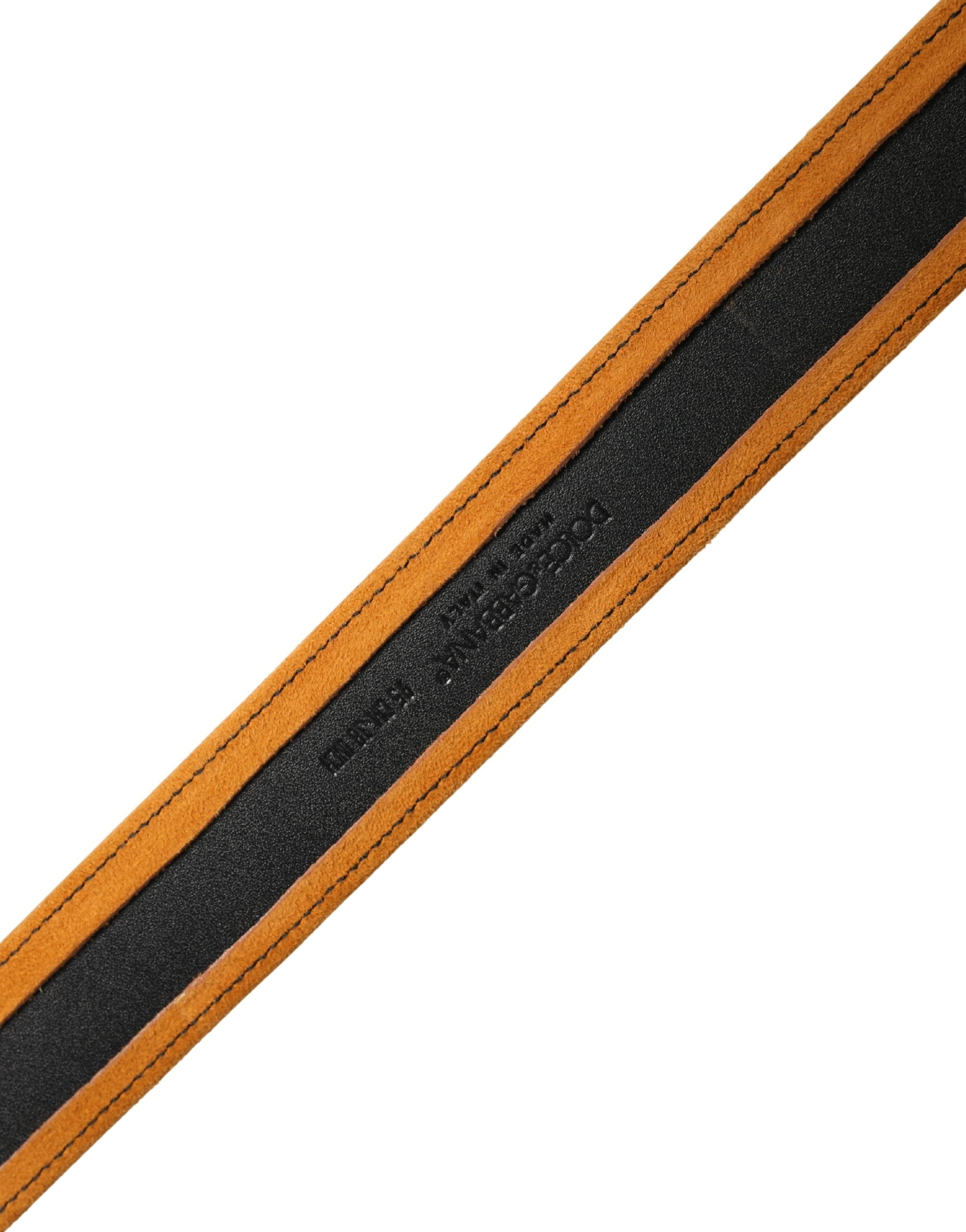 Dolce & Gabbana Herren Gürtel Schwarz Orange Polyester Metallschnalle