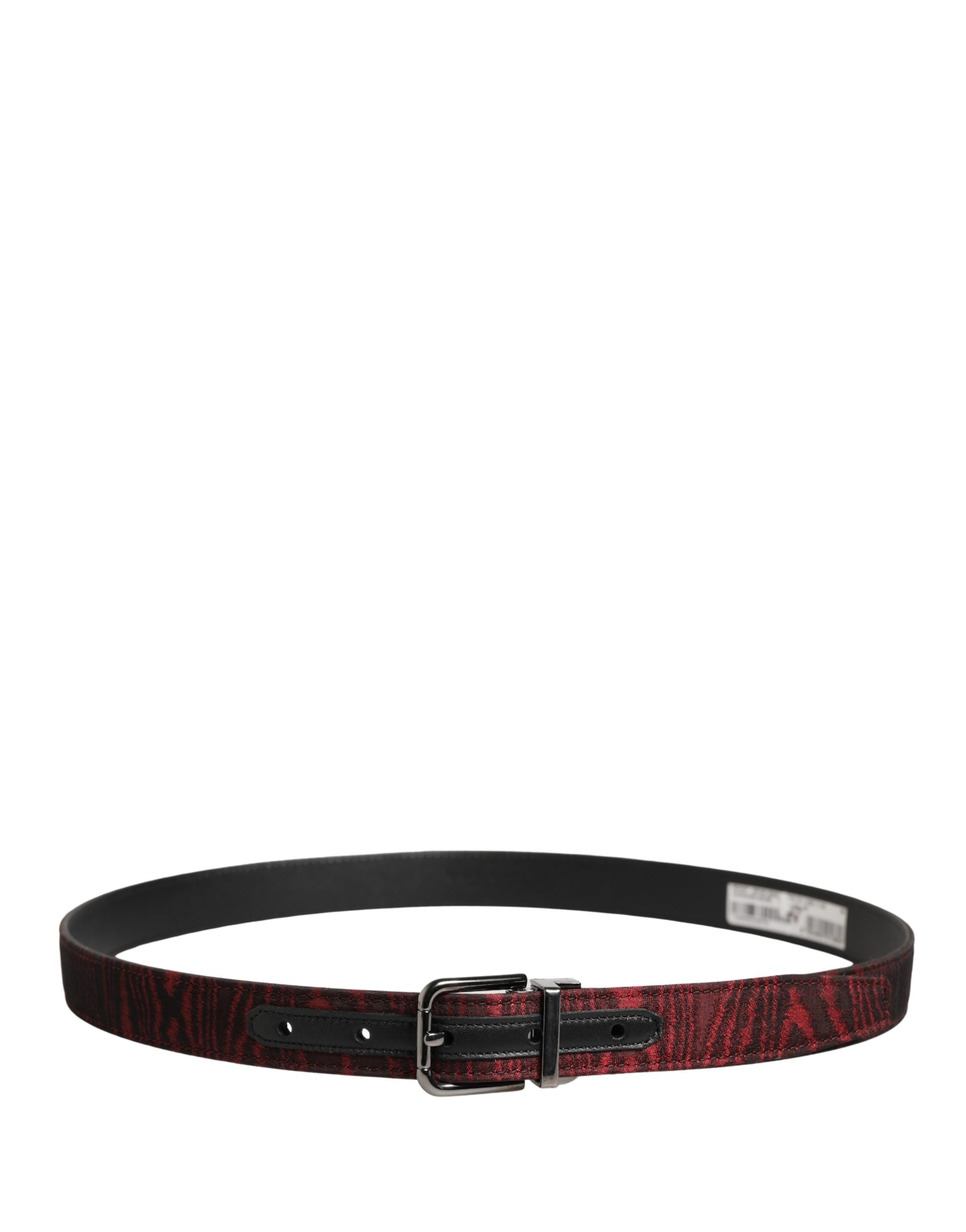 Dolce & Gabbana Herren Gürtel aus rotem Jacquard-Acetat mit Metallschnalle