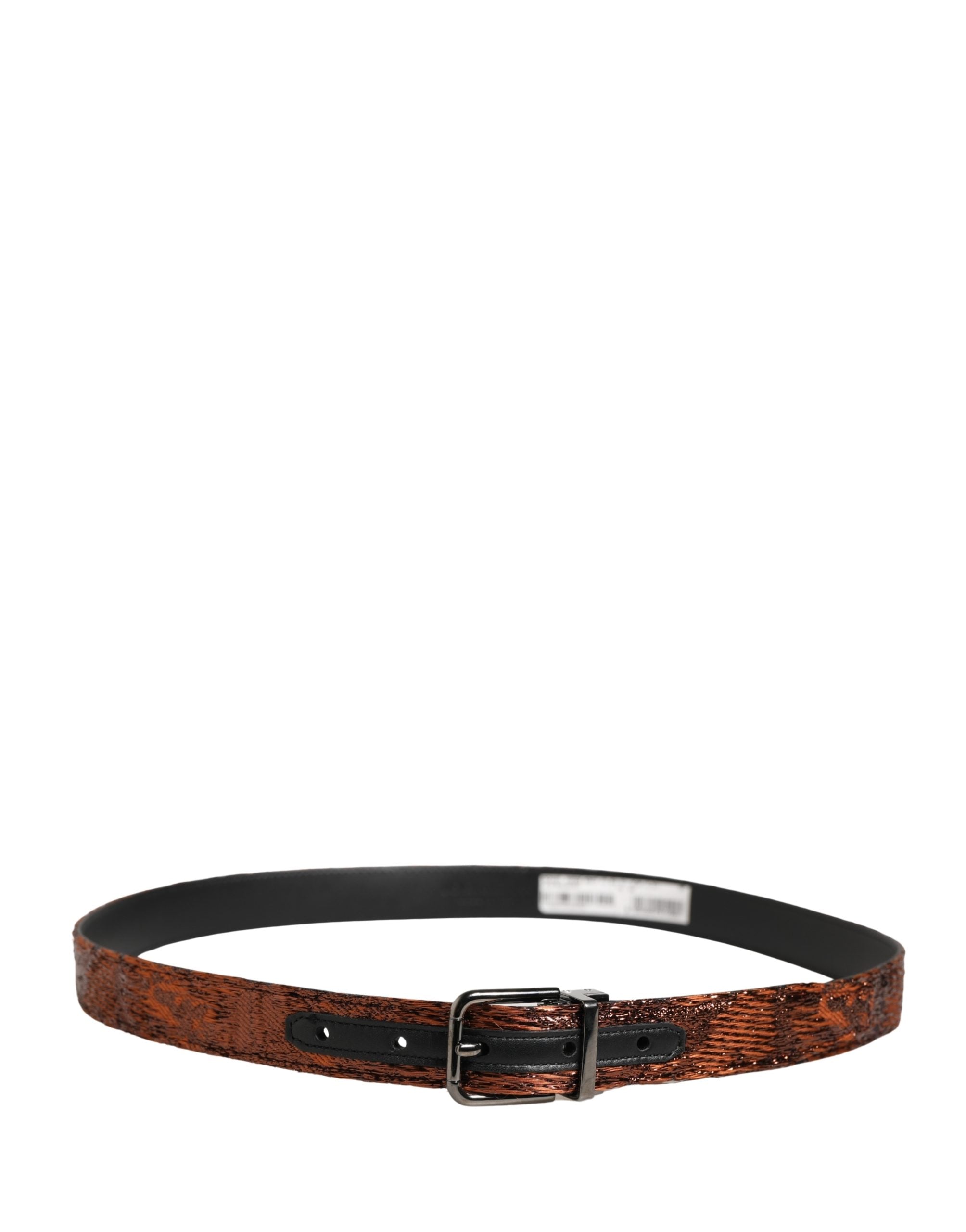 Dolce & Gabbana Herren-Gürtel aus braunem Polyester mit klassischer Metallschnalle