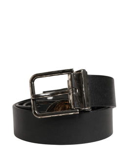 Dolce & Gabbana Herrenschließe Gürtel aus schwarzem Leder