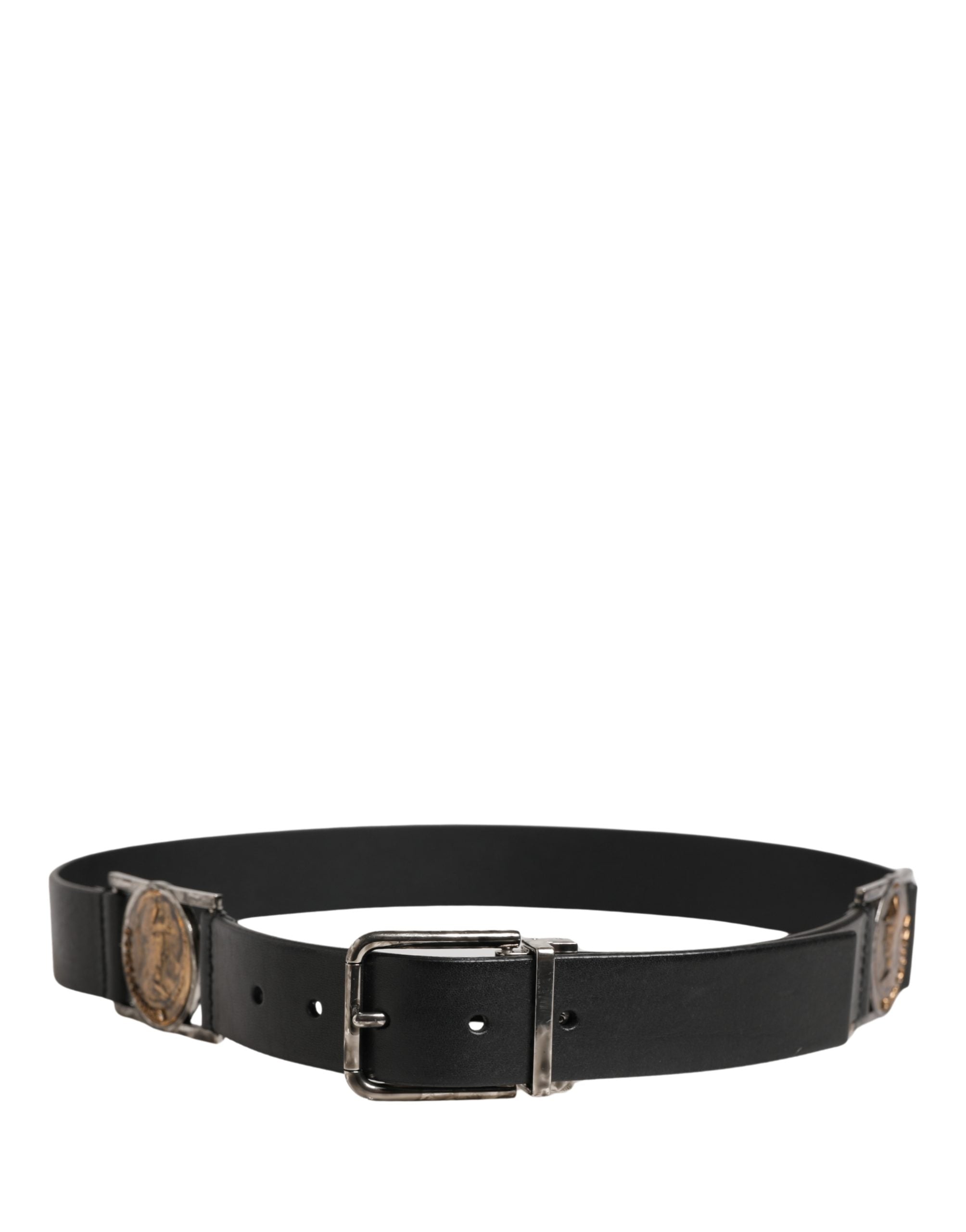 Dolce & Gabbana Herrenschließe Gürtel aus schwarzem Leder