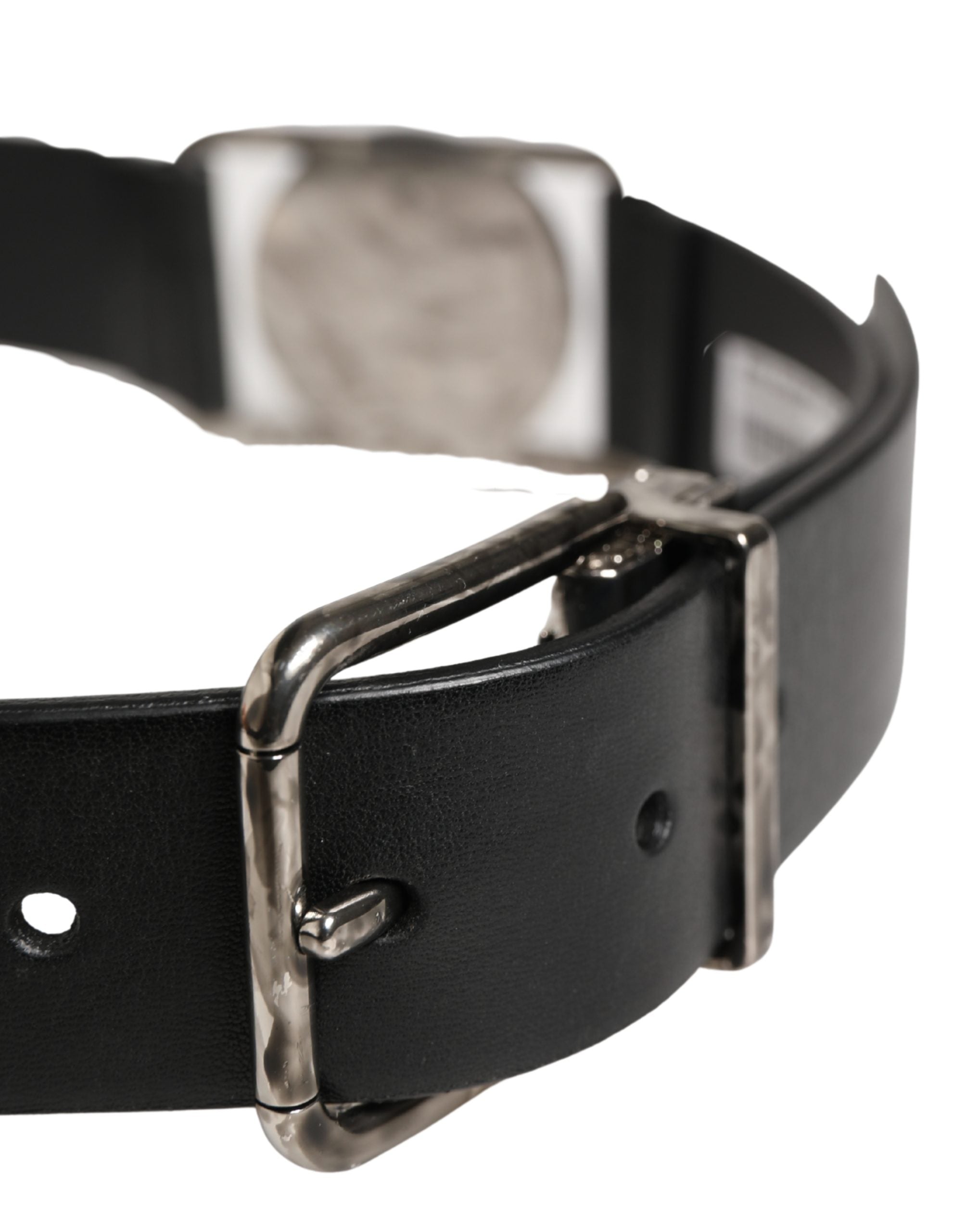 Dolce & Gabbana Herrenschließe Gürtel aus schwarzem Leder