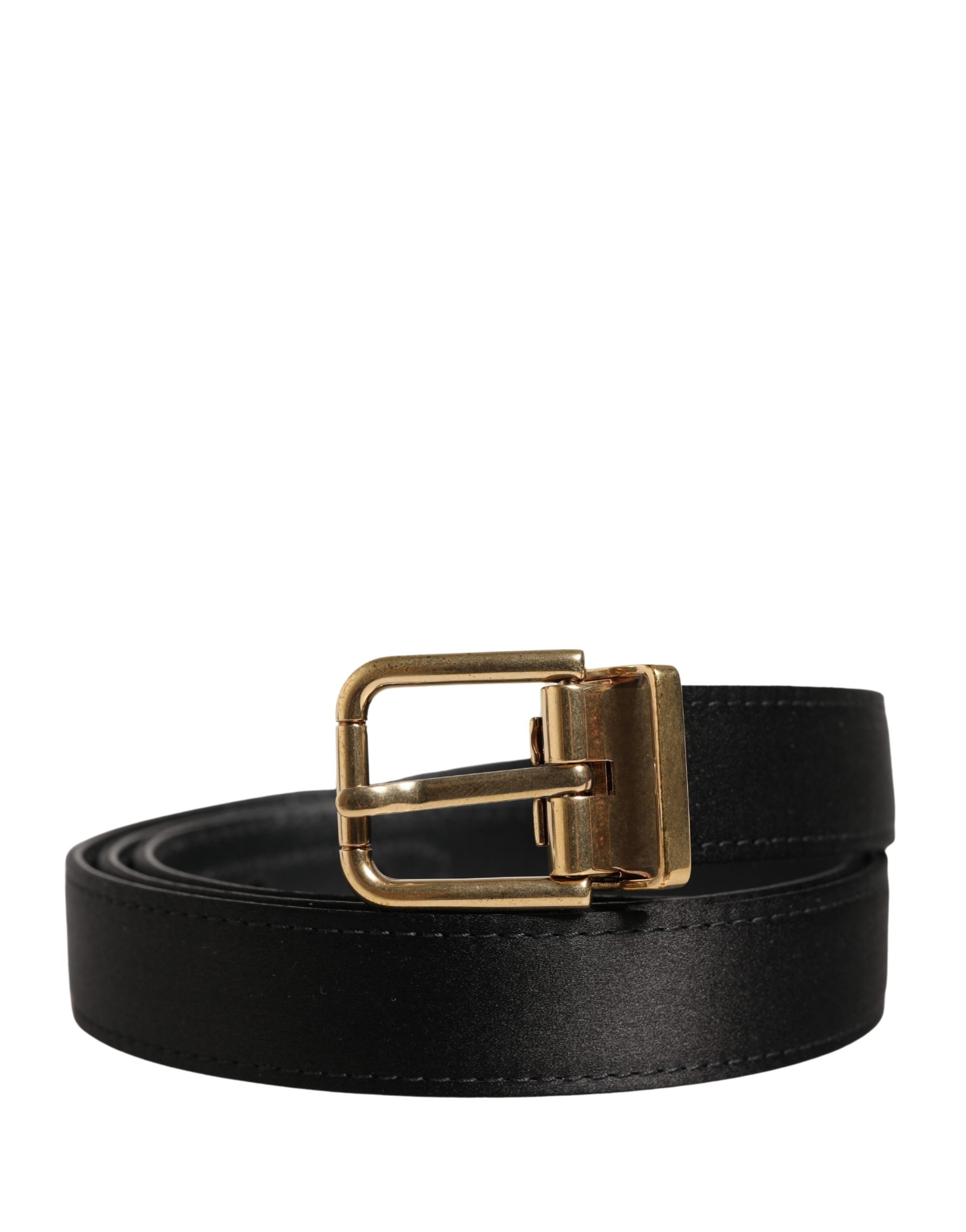 Dolce & Gabbana Herren Gürtel Schwarz Klassische Viskose mit Metallschnalle