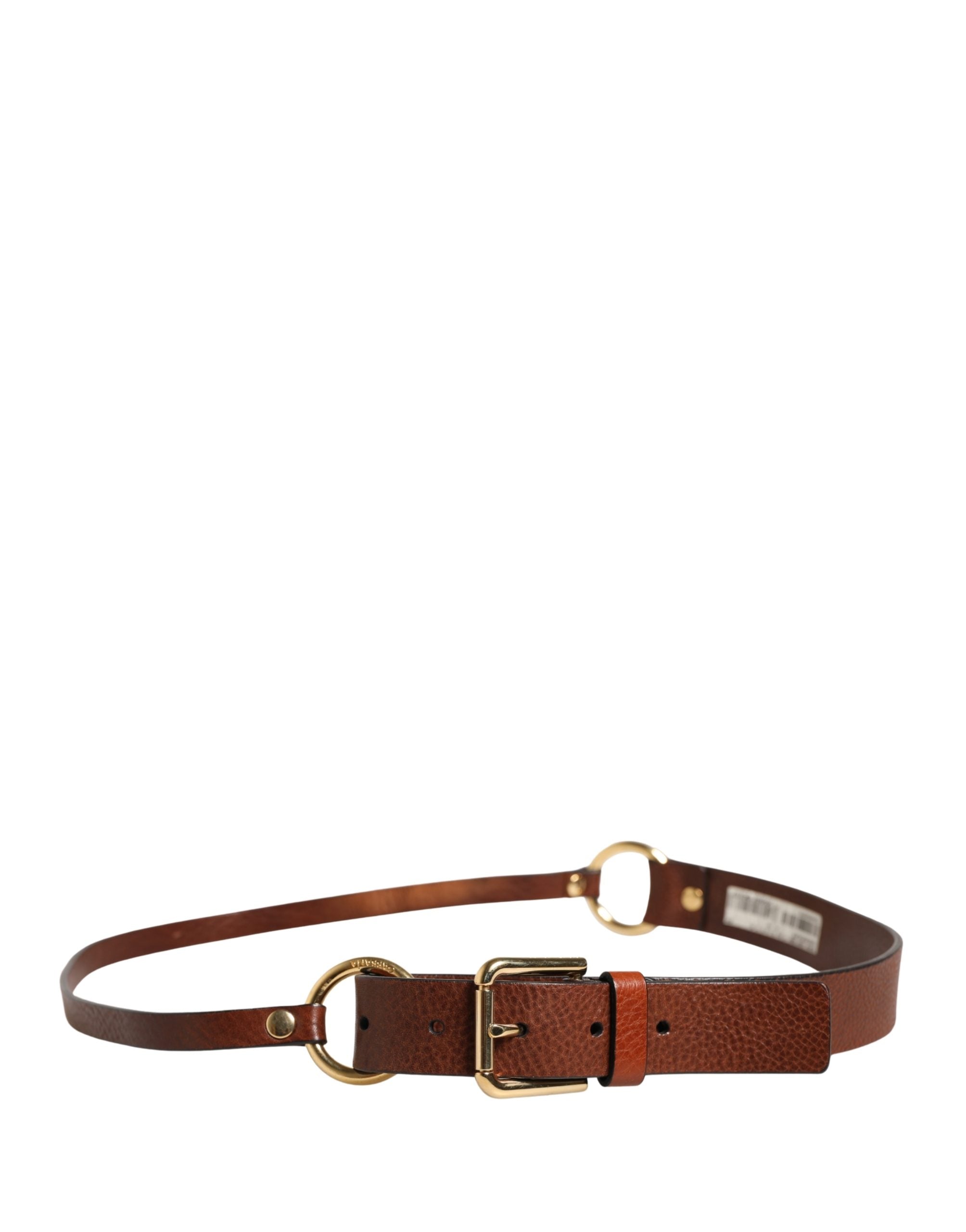 Dolce & Gabbana Herren Gürtel aus braunem Leder mit klassischer Metallschnalle