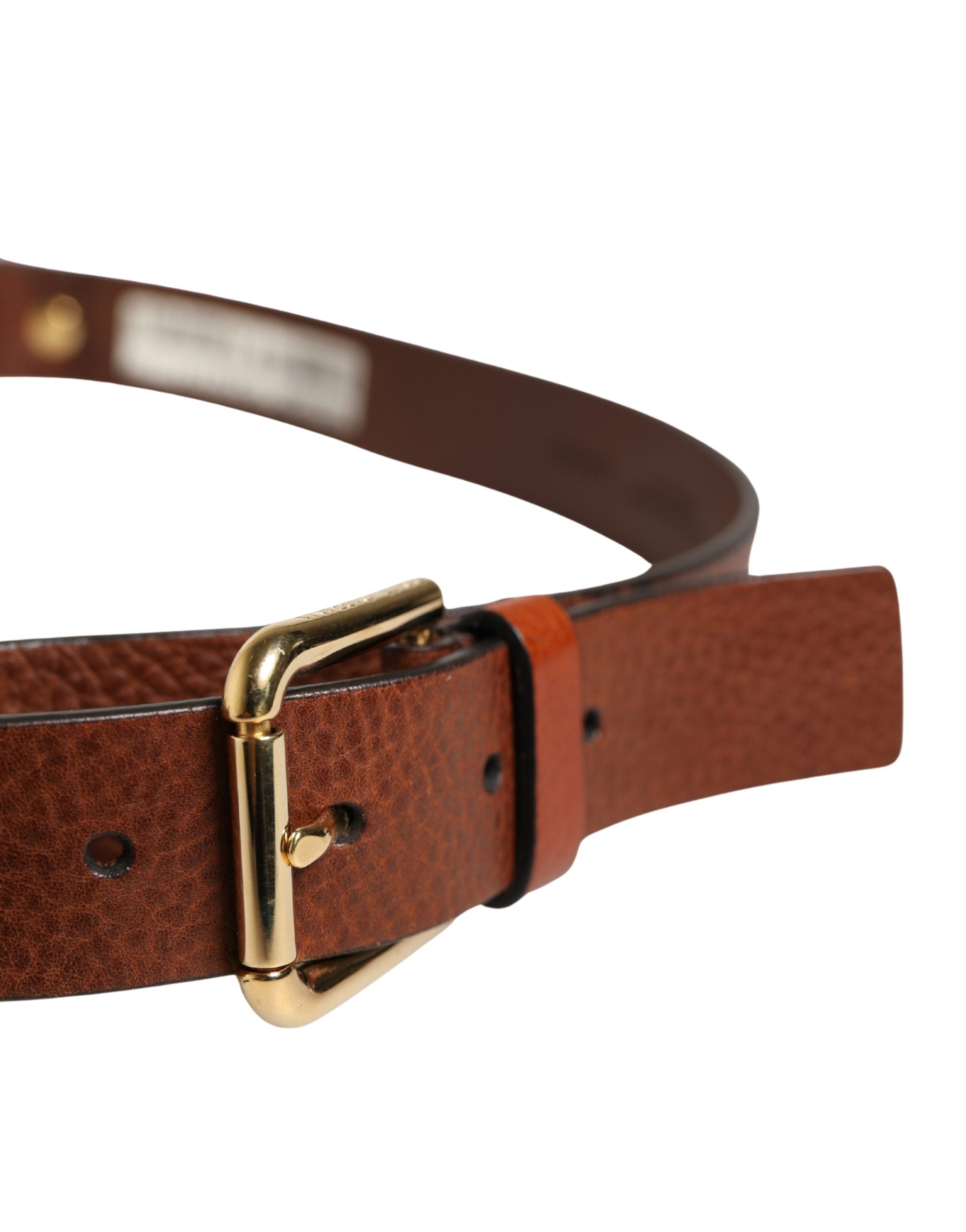 Dolce & Gabbana Herren Gürtel aus braunem Leder mit klassischer Metallschnalle