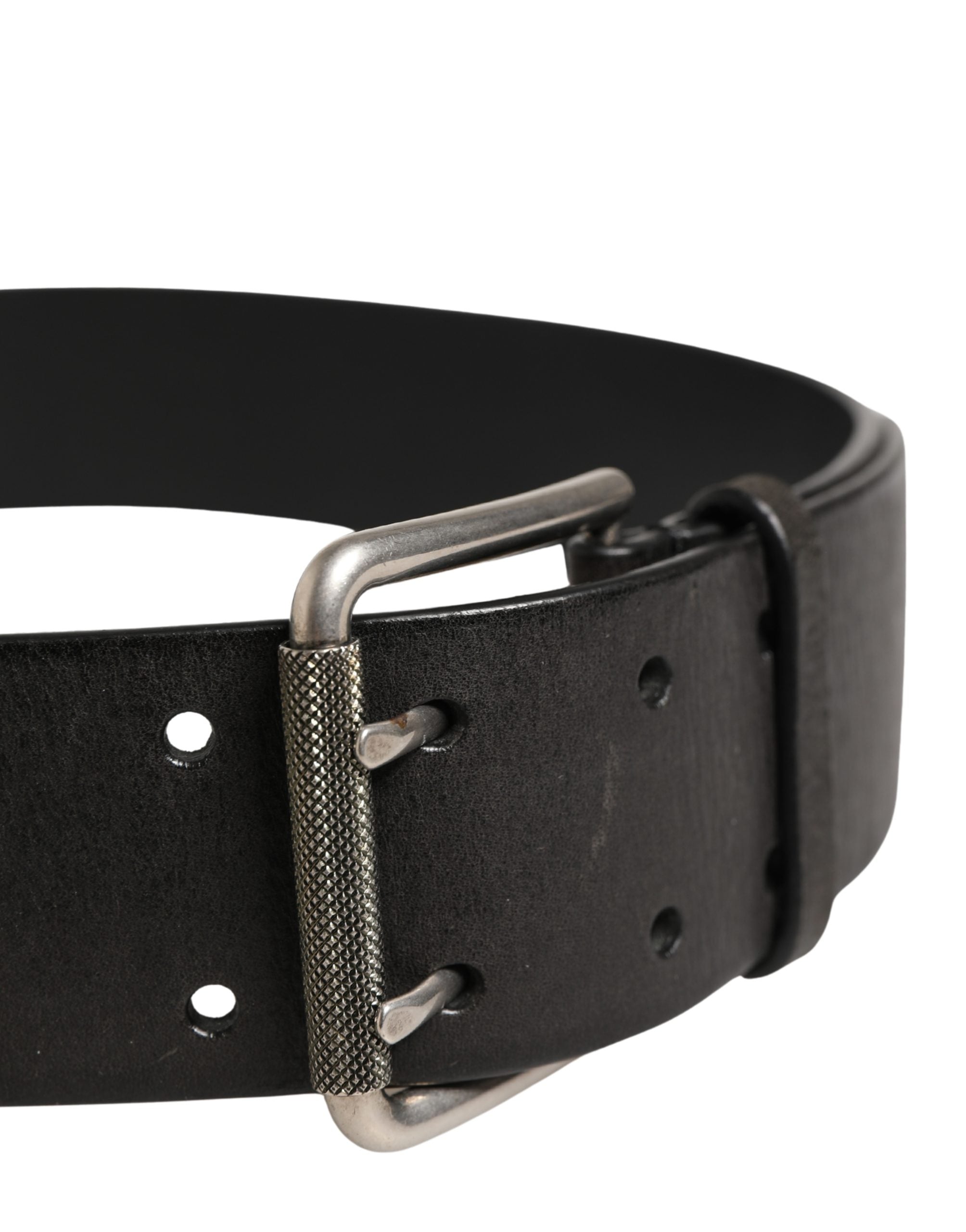 Dolce & Gabbana Herrenschließe Gürtel aus schwarzem Leder