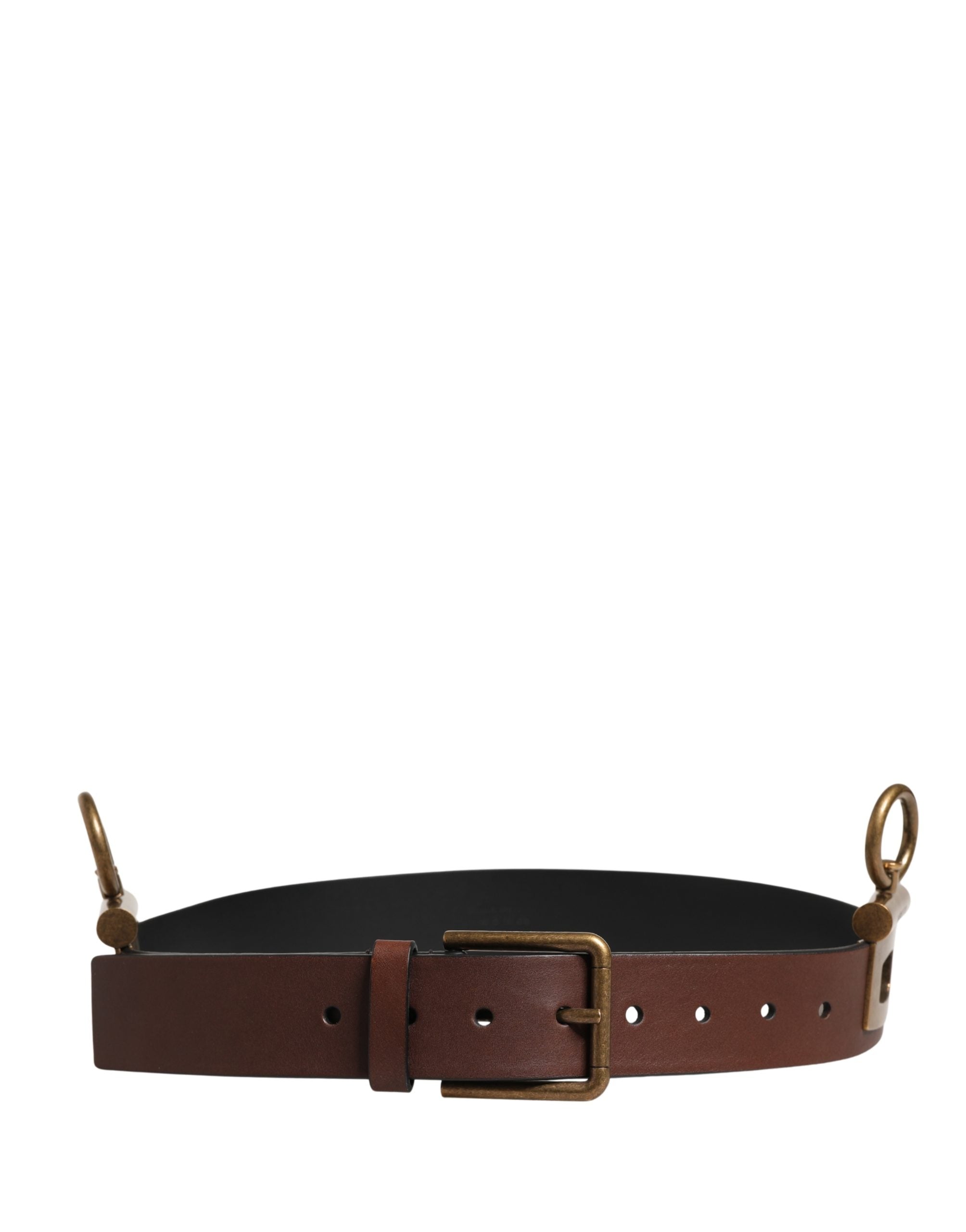 Dolce & Gabbana Herren Gürtel aus braunem Leder mit klassischer Metallschnalle
