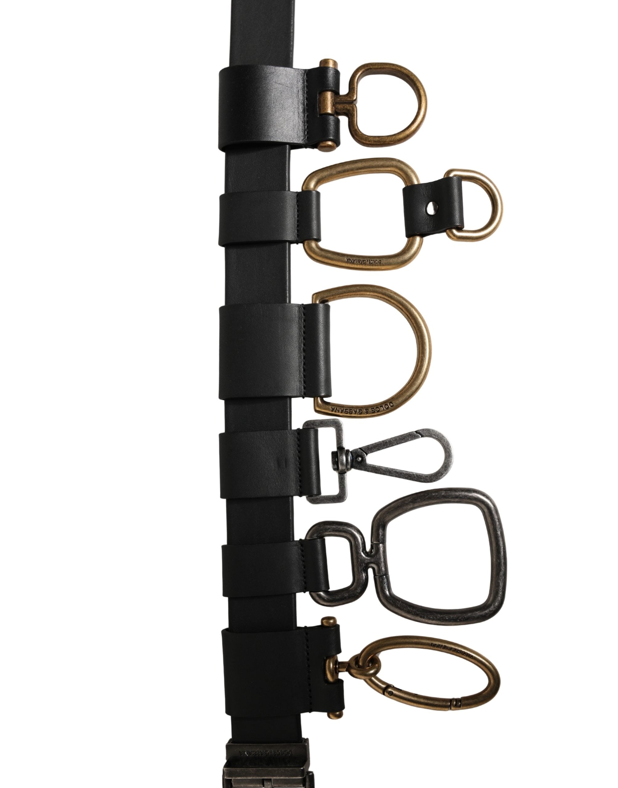 Dolce & Gabbana Herrenschließe Gürtel aus schwarzem Leder