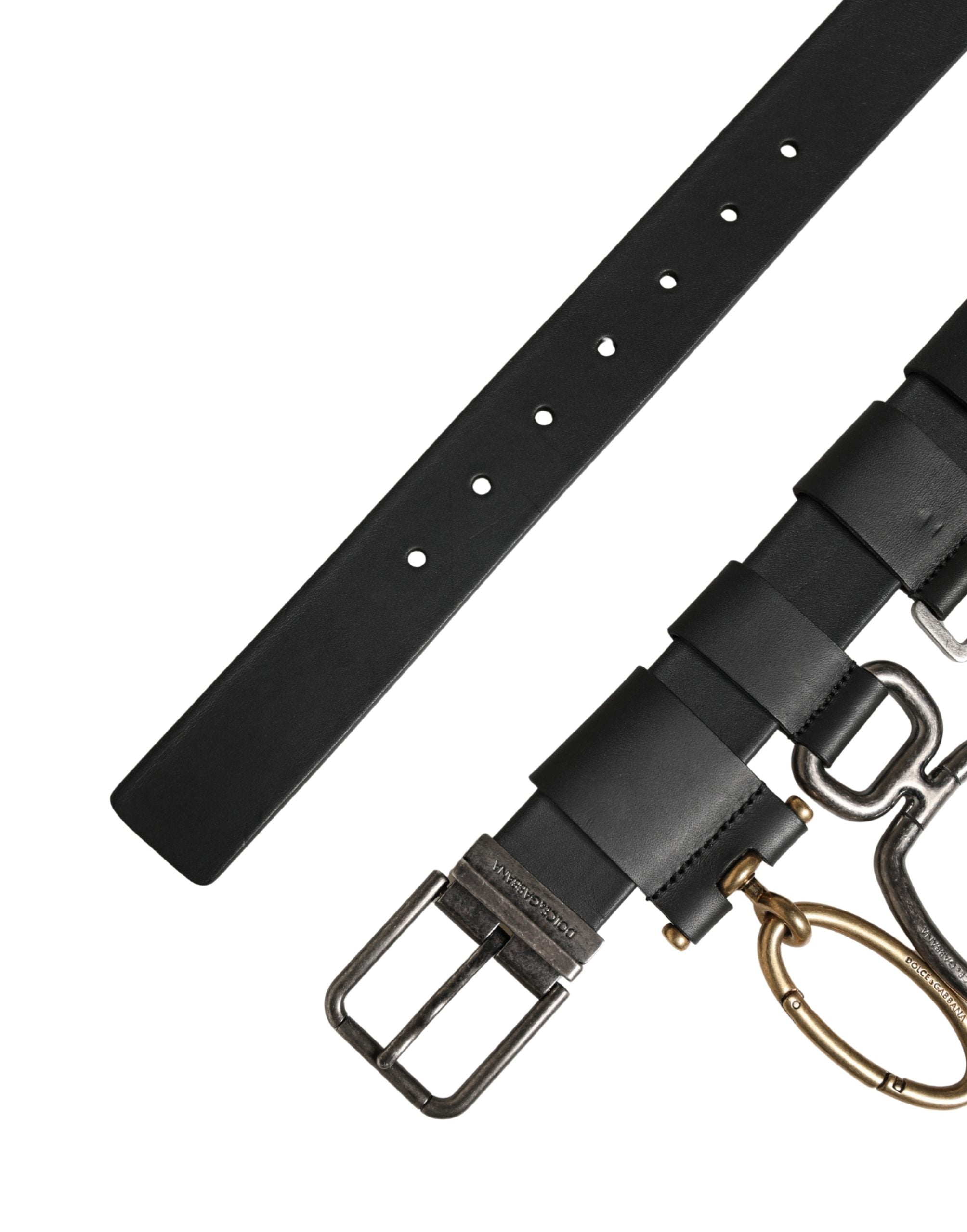 Dolce & Gabbana Herrenschließe Gürtel aus schwarzem Leder