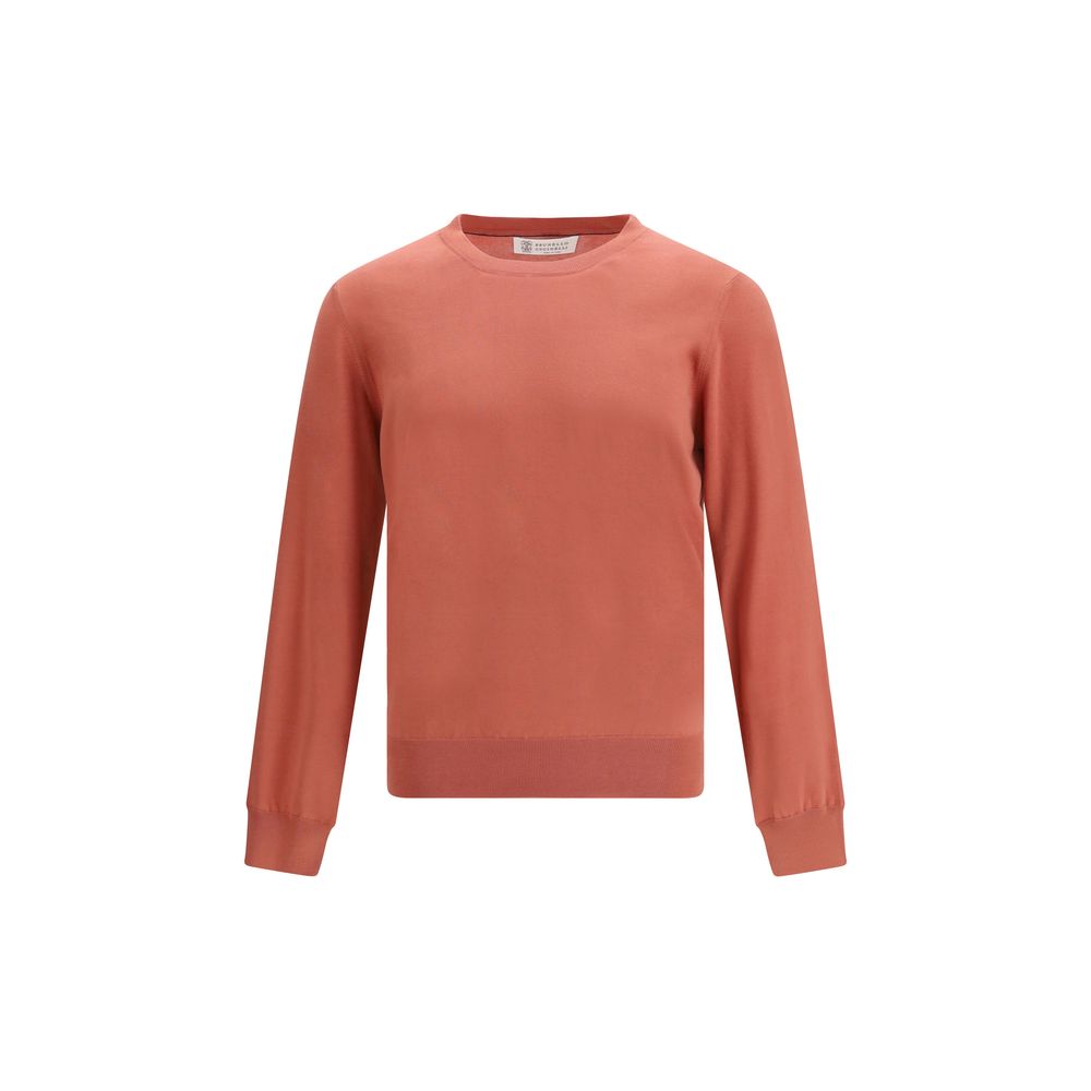 Brunello Cucinelli Orange Baumwoll-Sweatshirt