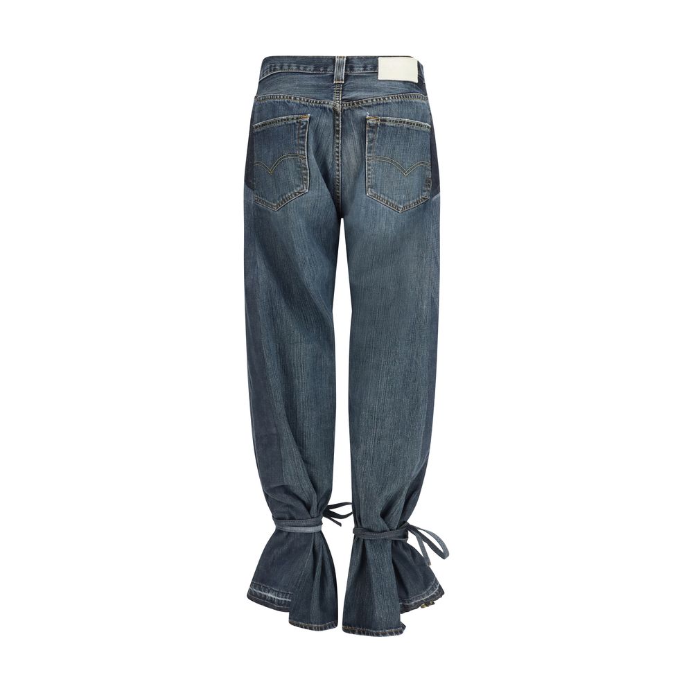 E.L.V. DENIM Graue Jeans aus Baumwolle im geraden Schnitt