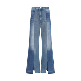 E.L.V. DENIM Blaue Baumwoll-Jeans mit ausgestelltem Bein