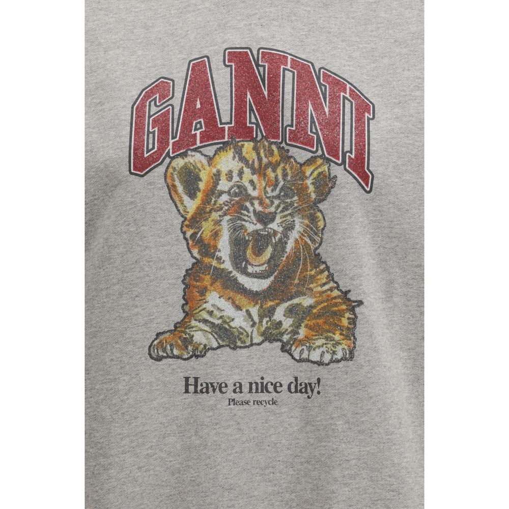 Ganni Grauer Baumwollpullover
