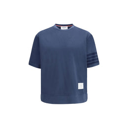 Thom Browne Blaues Baumwoll-Sportswear-T-Shirt