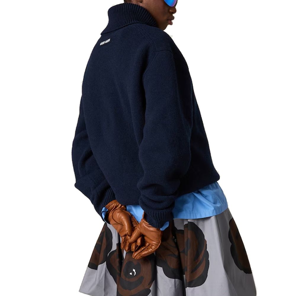 Miu Miu Blauer Kaschmir-Rollkragenpullover