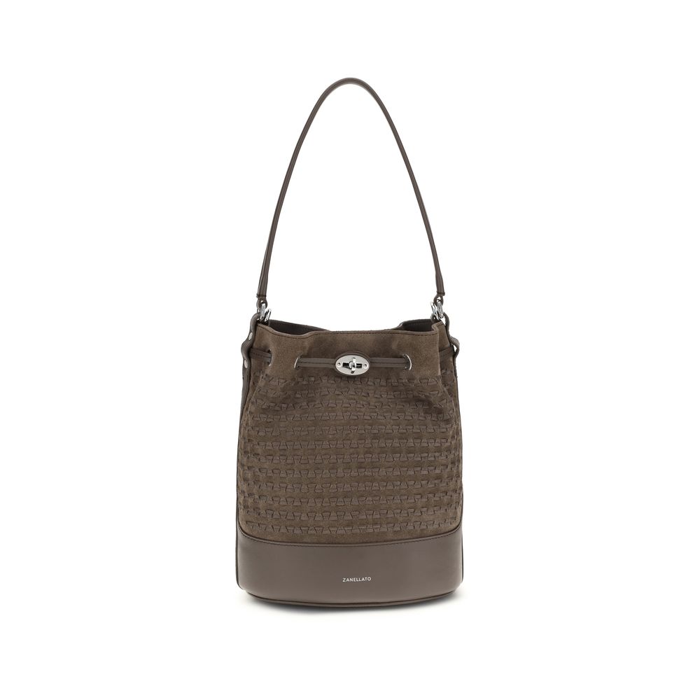 Zanellato Braune Kalbsleder Bos Taurus Bucket Bag