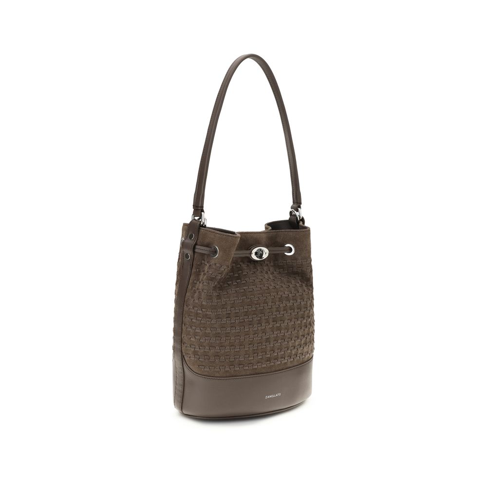 Zanellato Braune Kalbsleder Bos Taurus Bucket Bag