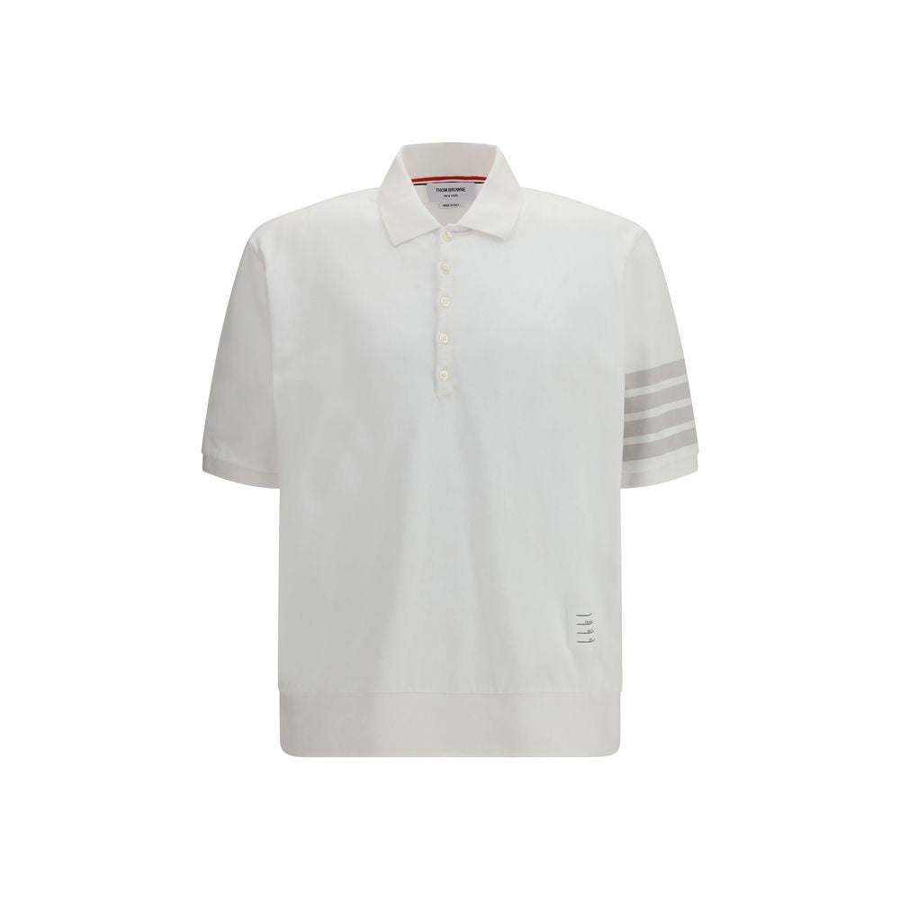 Thom Browne Weißes Poloshirt aus Baumwolle