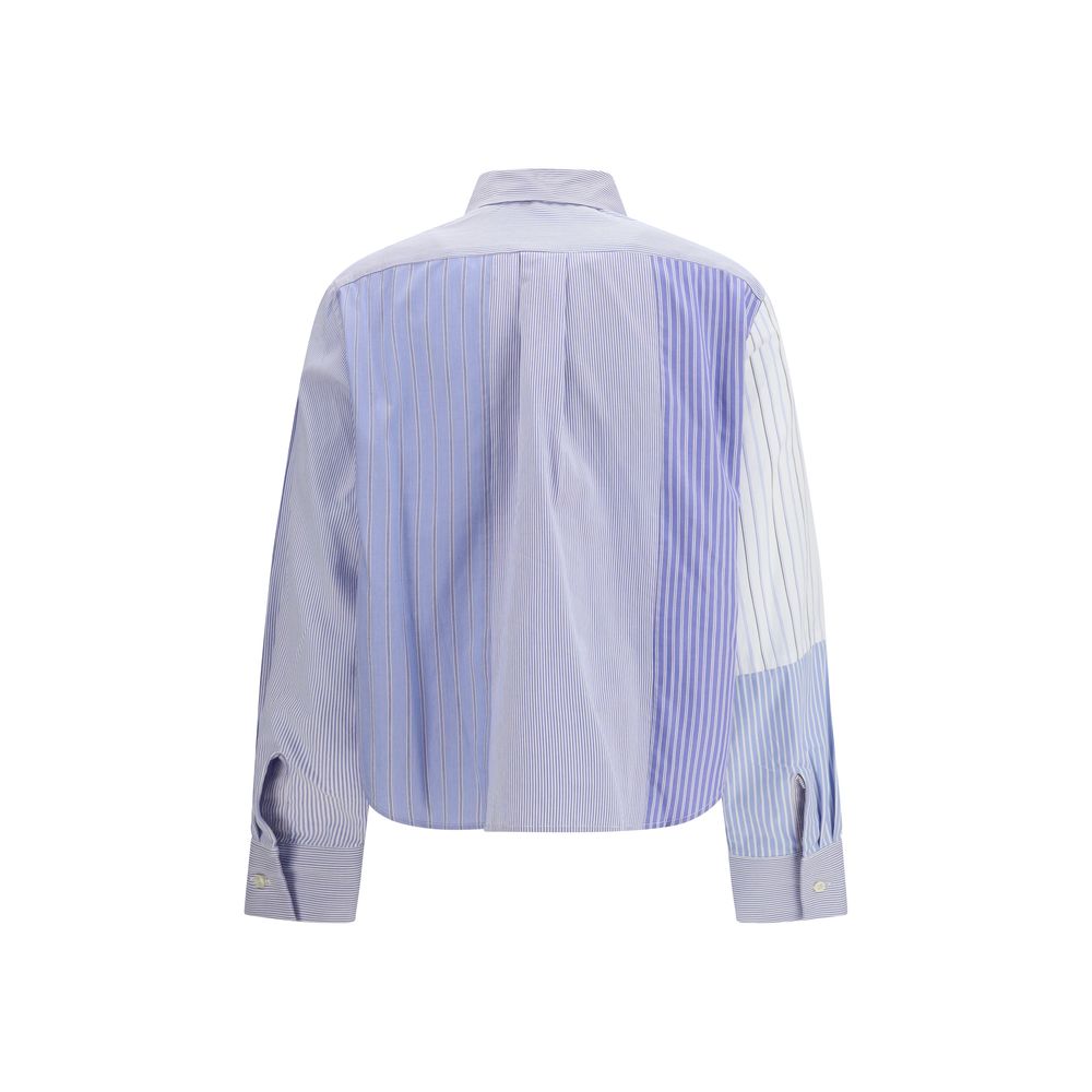 E.L.V. DENIM Blaues Baumwollhemd mit Muster