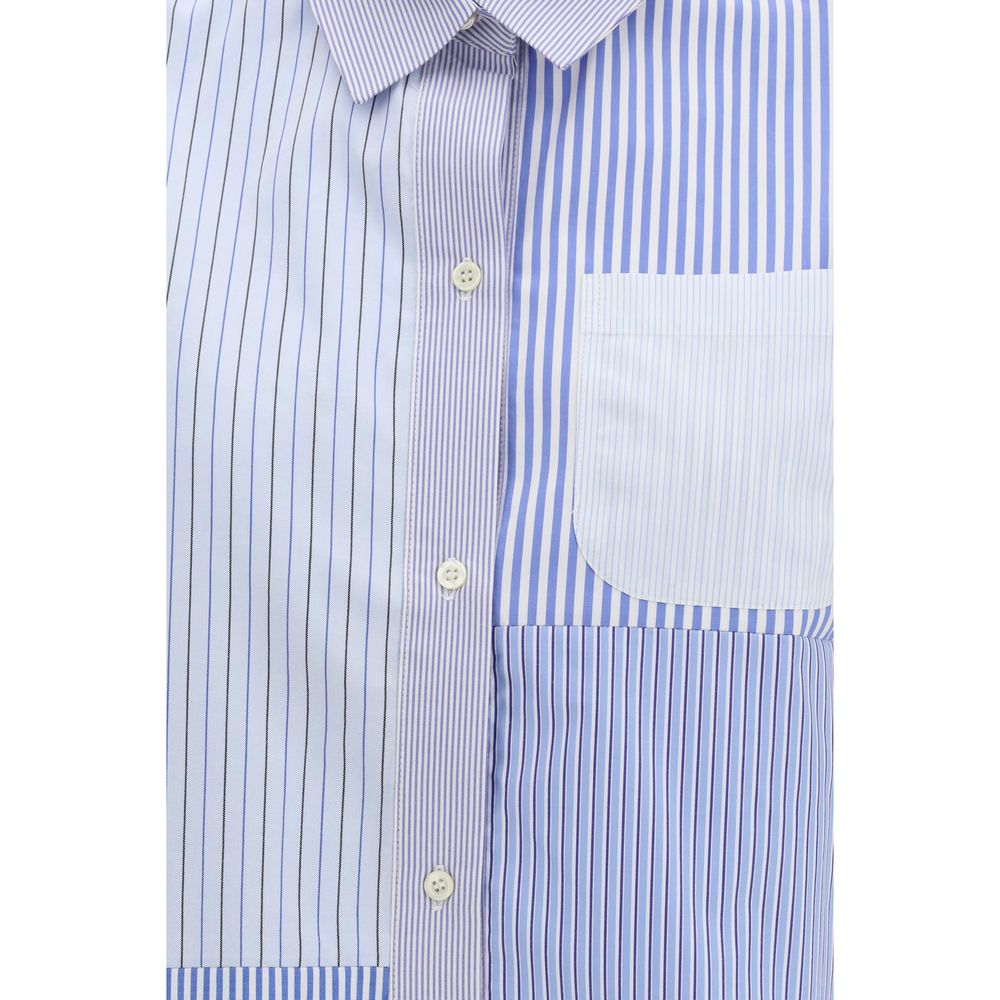 E.L.V. DENIM Blaues Baumwollhemd mit Muster