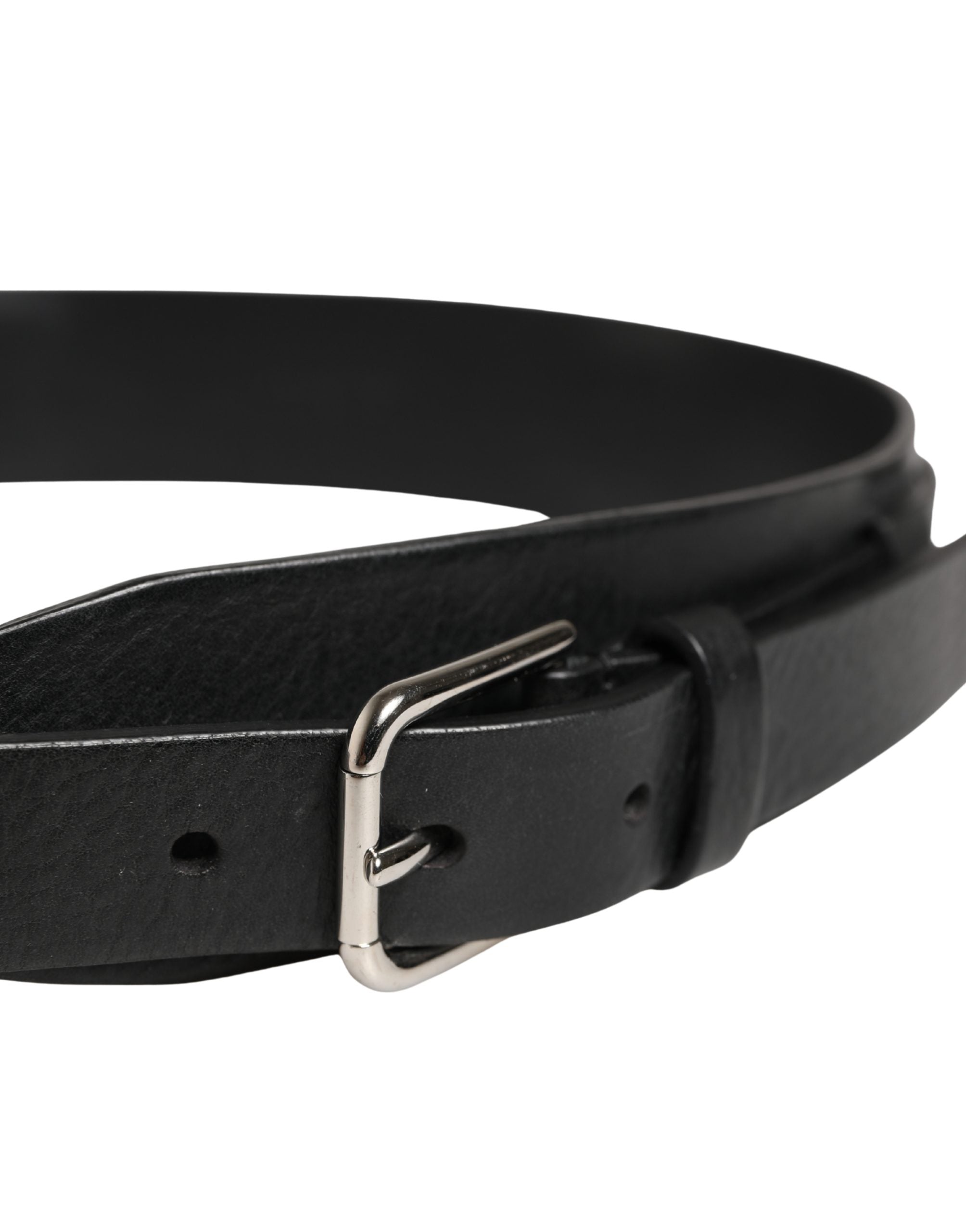 Dolce & Gabbana Herrenschließe Gürtel aus schwarzem Leder
