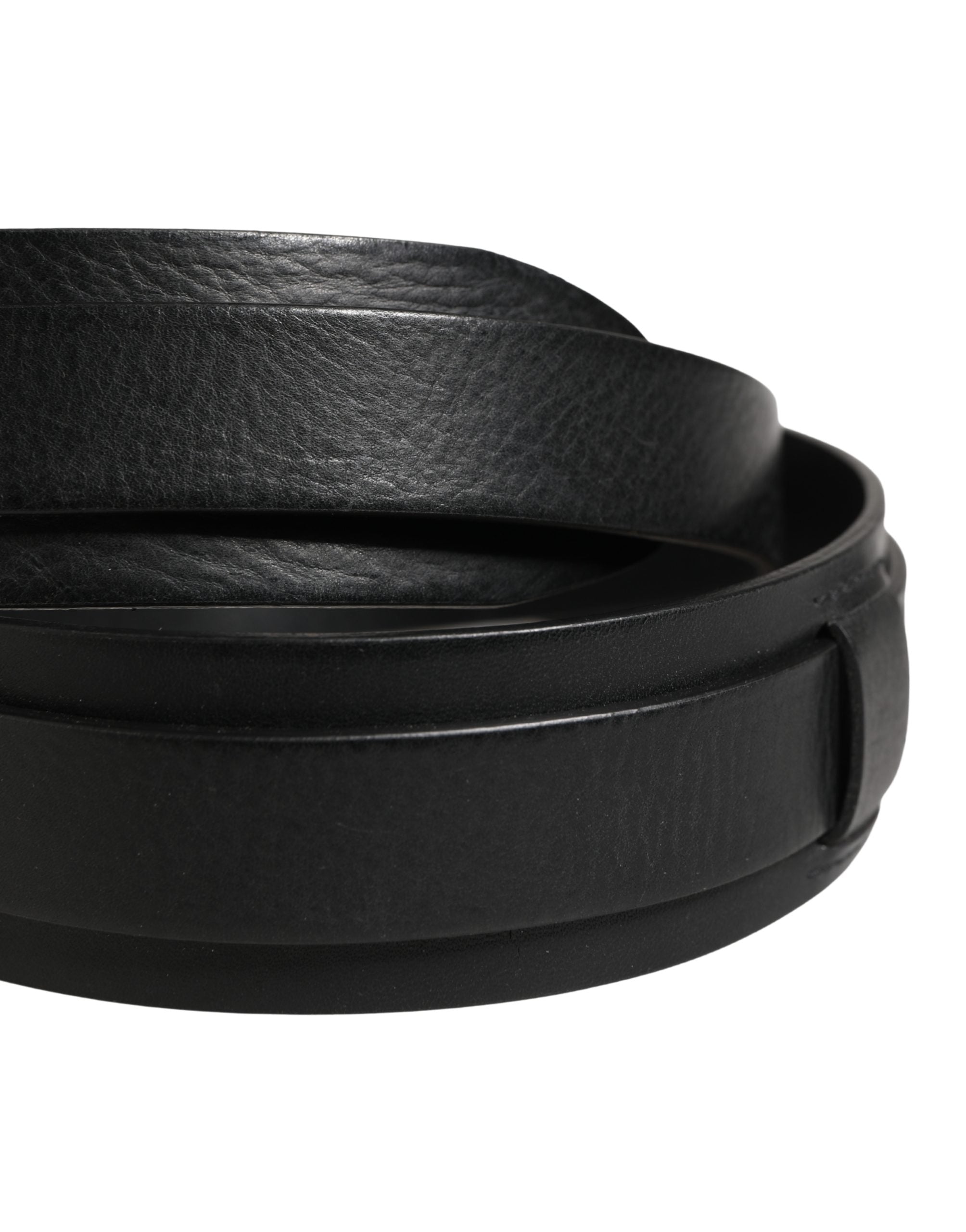Dolce & Gabbana Herrenschließe Gürtel aus schwarzem Leder
