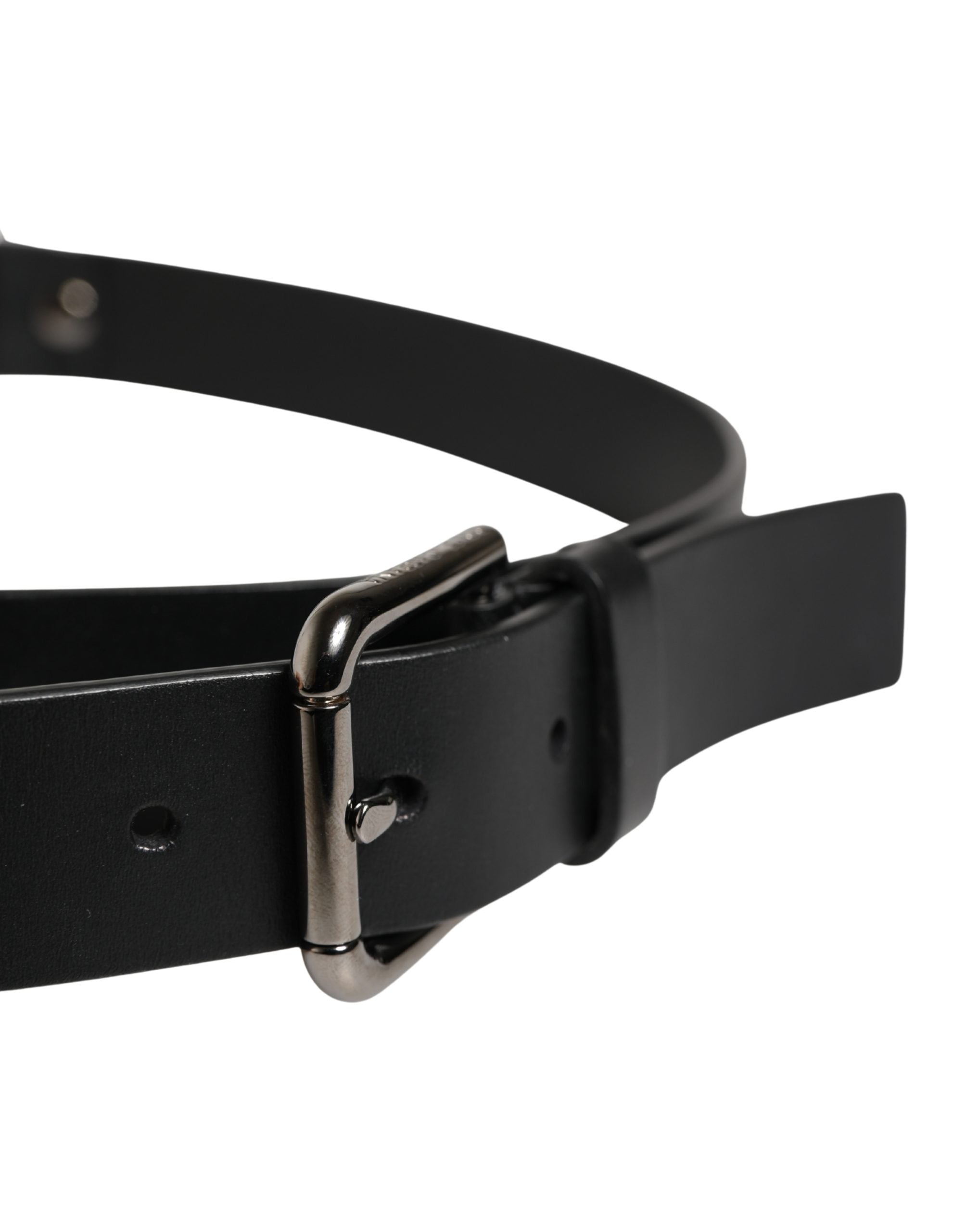 Dolce & Gabbana Herren Gürtel aus schwarzem Kalbsleder mit Metallschnalle