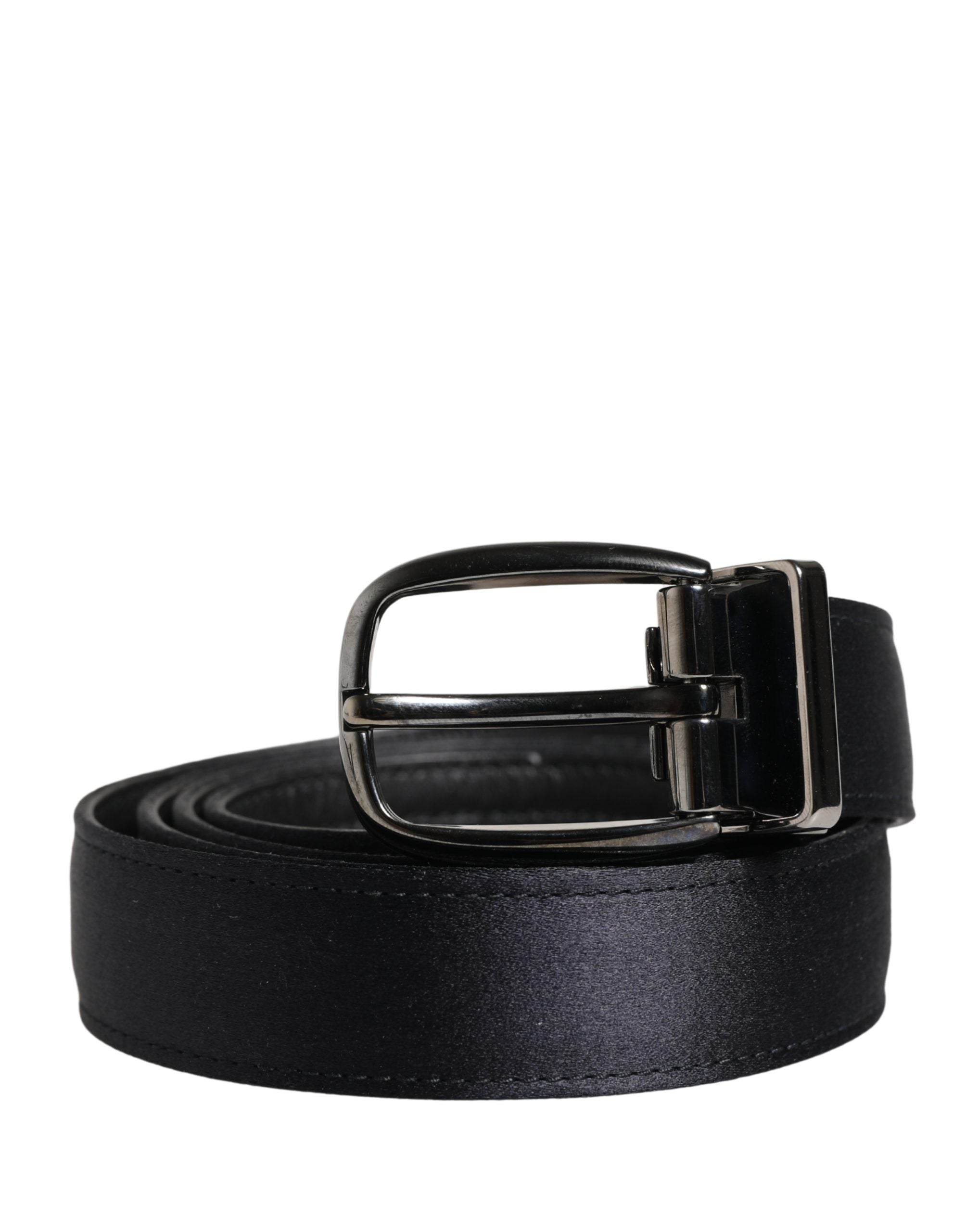 Dolce & Gabbana Herren Gürtel Schwarz Klassische Viskose mit Metallschnalle