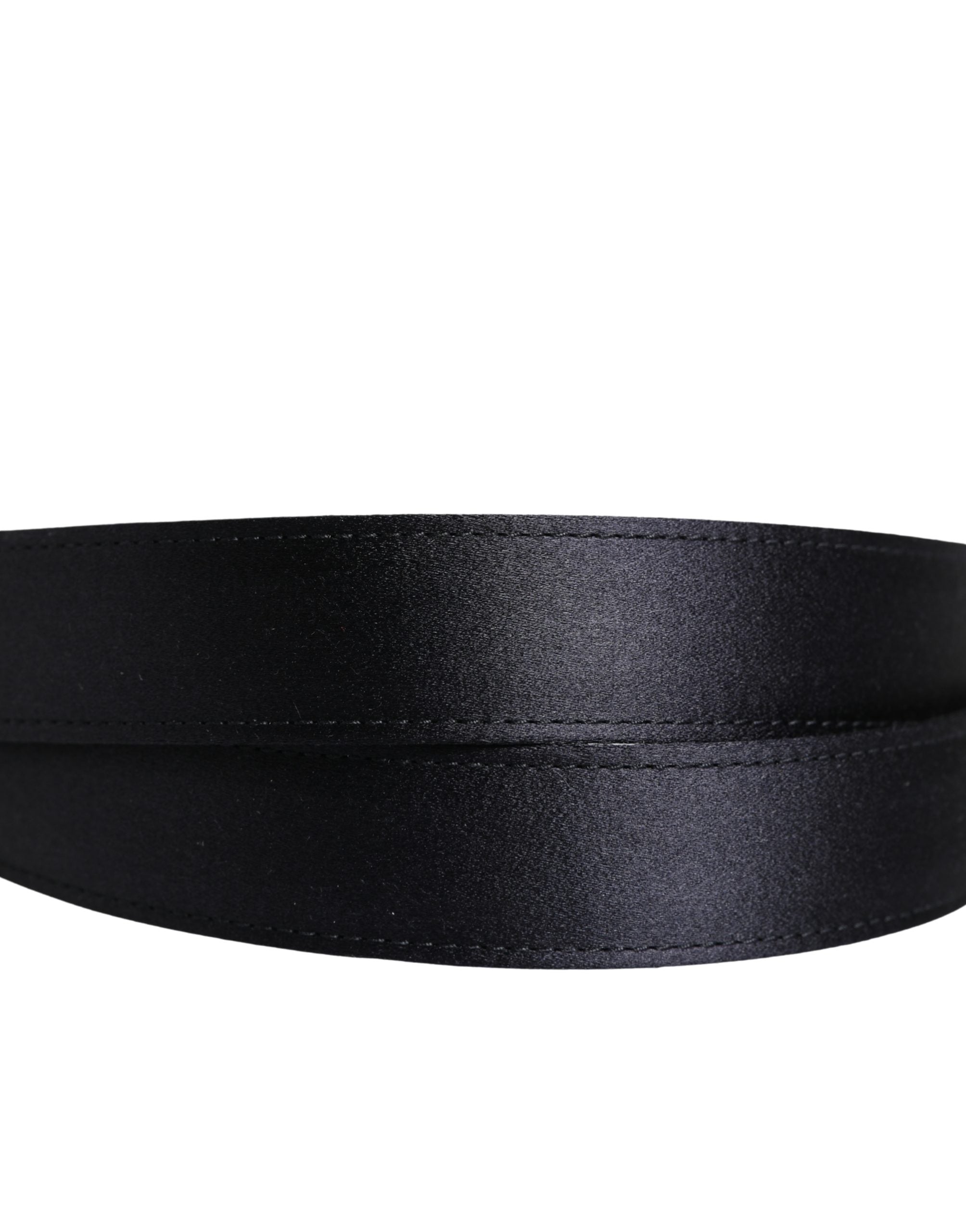 Dolce & Gabbana Herren Gürtel Schwarz Klassische Viskose mit Metallschnalle