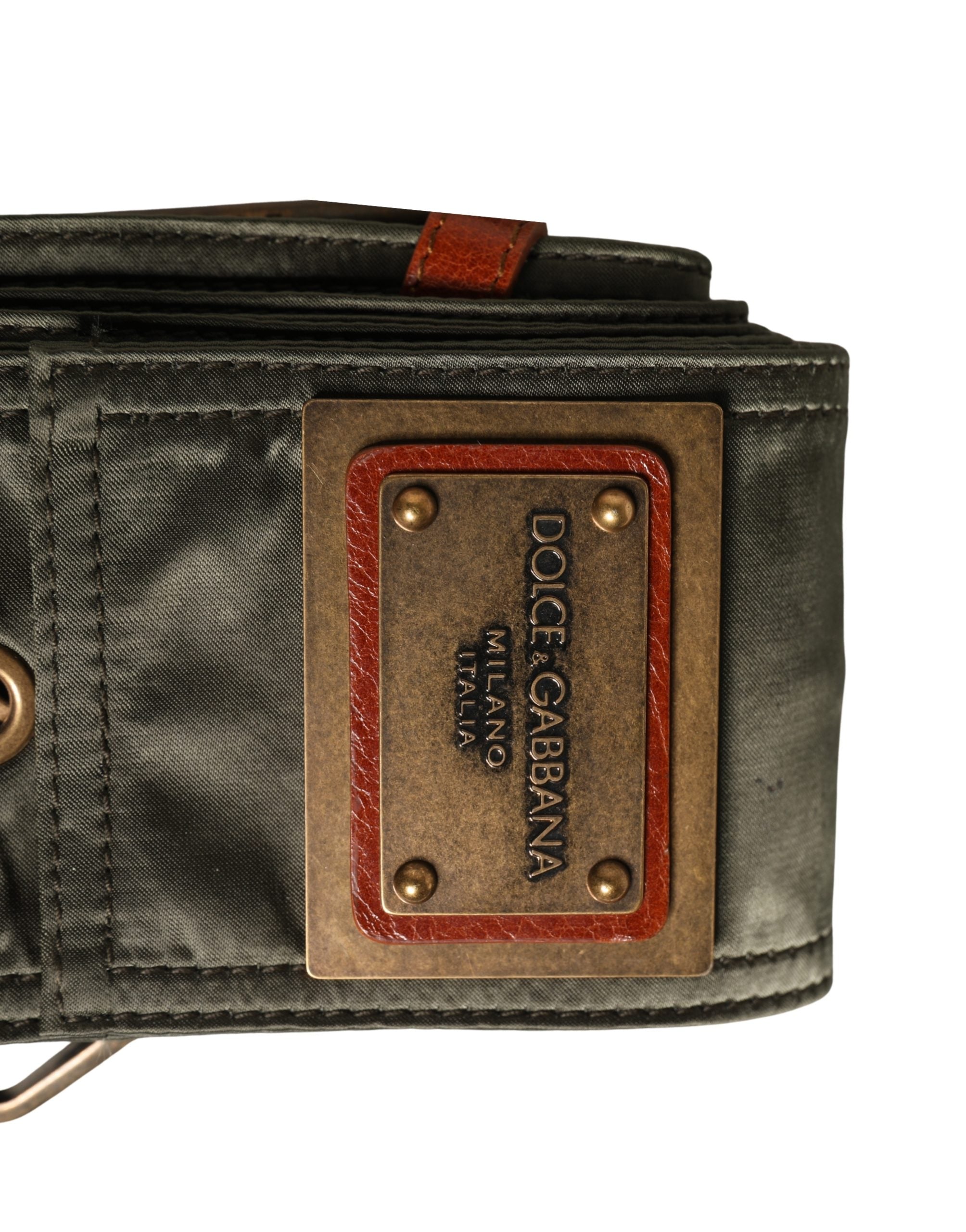 Dolce & Gabbana Herrenschließe aus schwarzem Leder mit DG-Metallschließe