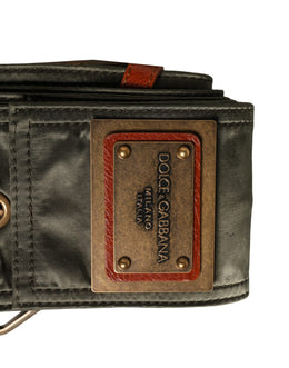 Dolce & Gabbana Herrenschließe aus schwarzem Leder mit DG-Metallschließe