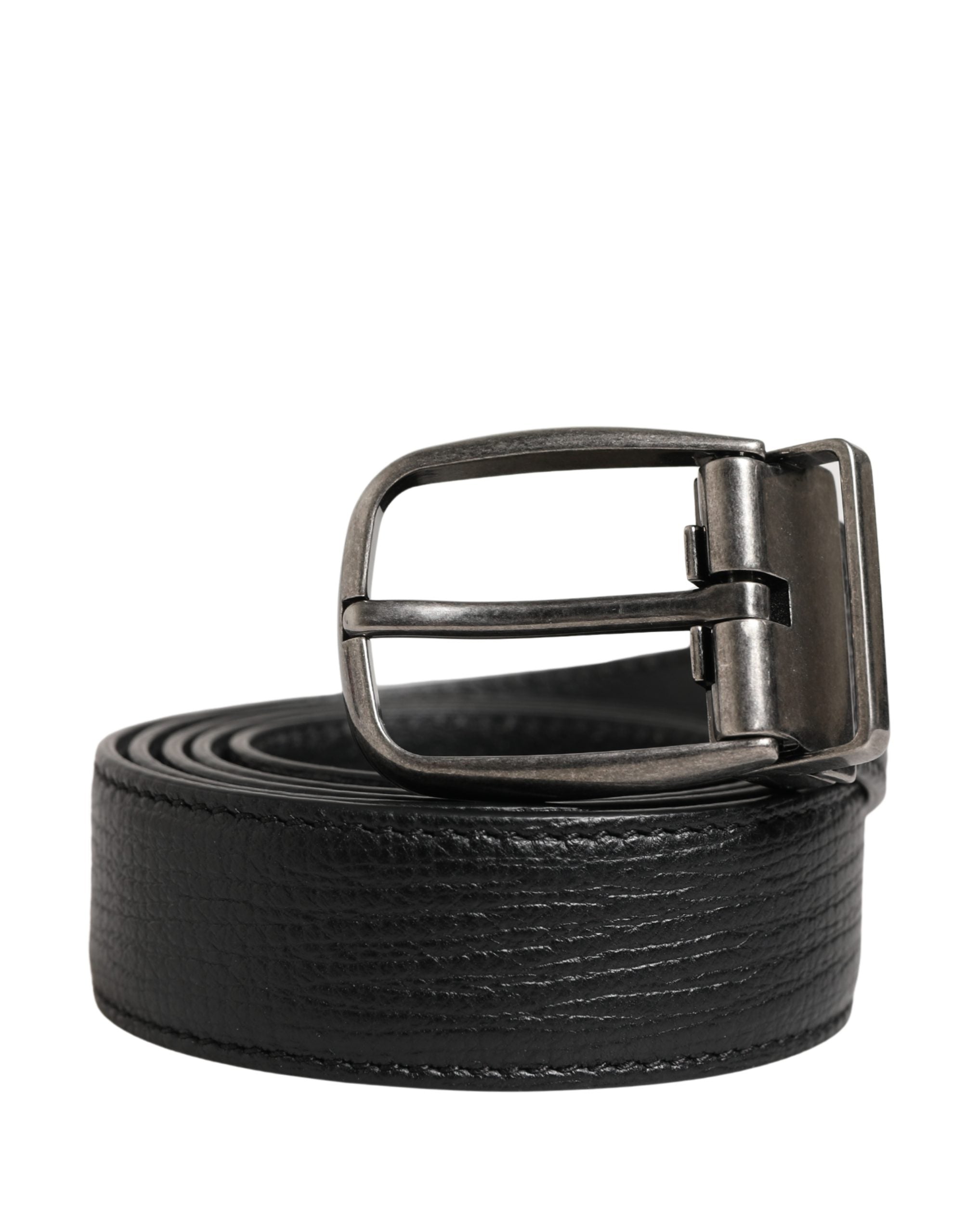 Dolce & Gabbana Herrenschließe Gürtel aus schwarzem Leder