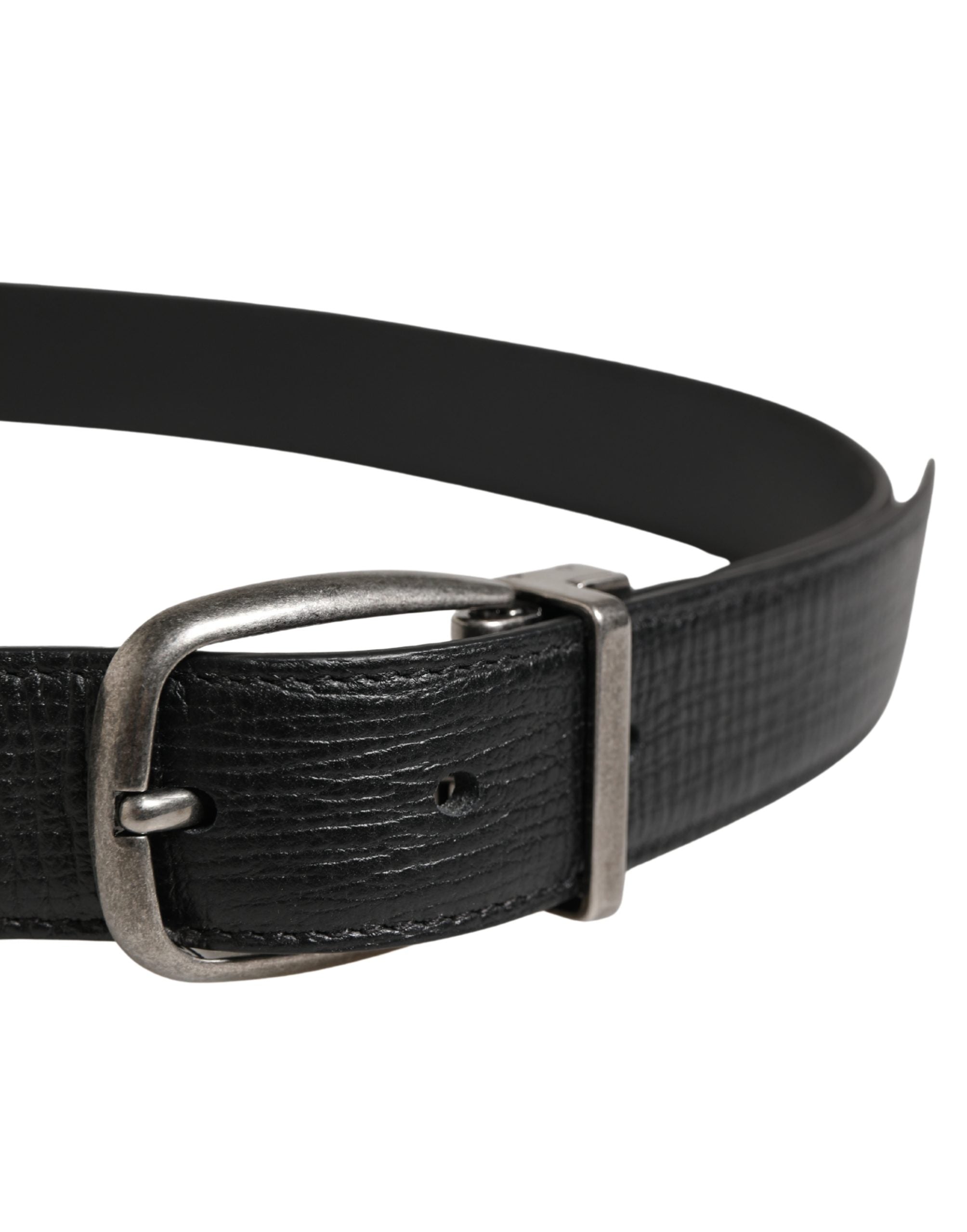 Dolce & Gabbana Herrenschließe Gürtel aus schwarzem Leder