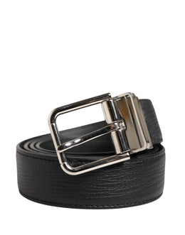 Dolce & Gabbana Herrenschließe Gürtel aus schwarzem Leder