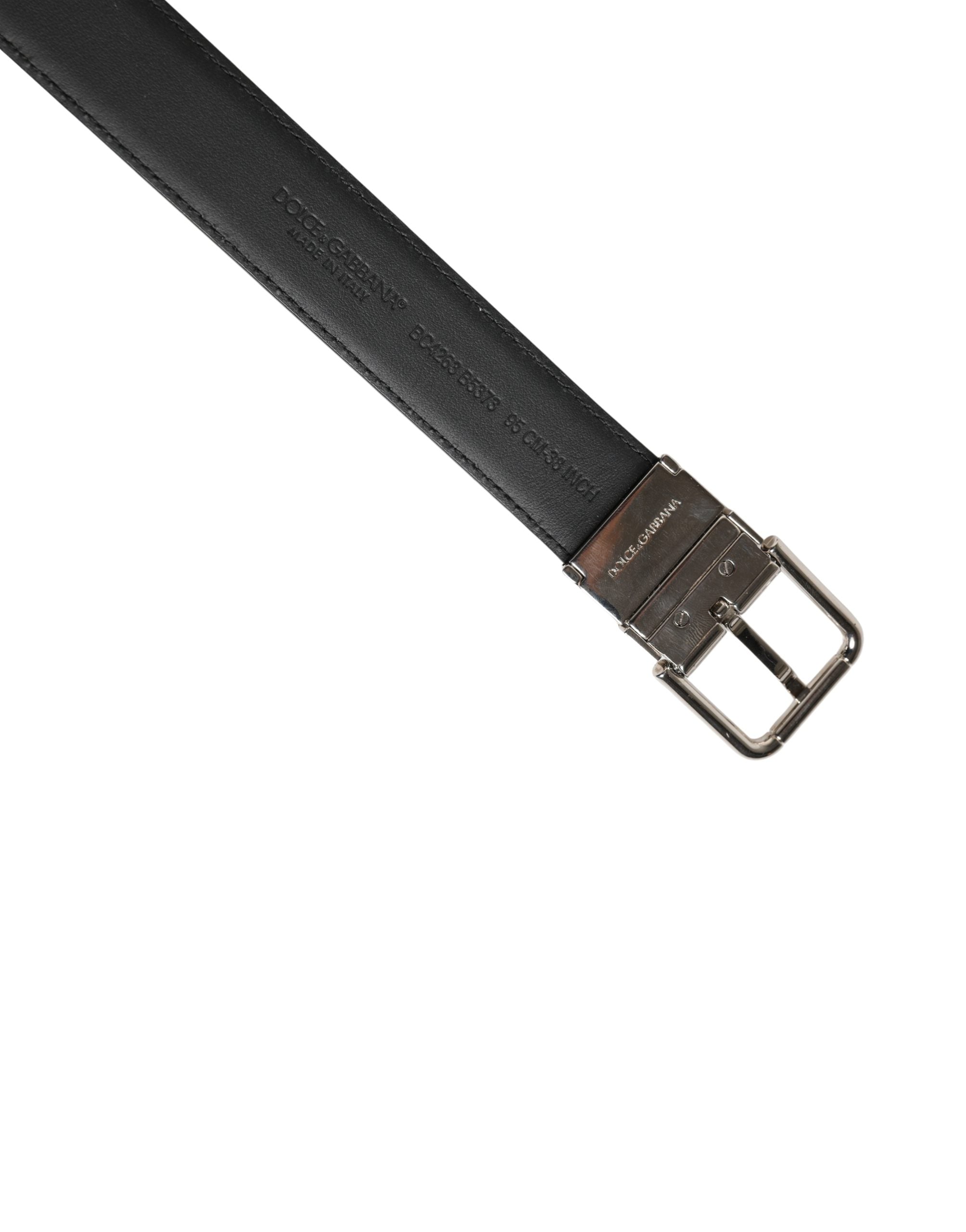 Dolce & Gabbana Herrenschließe Gürtel aus schwarzem Leder