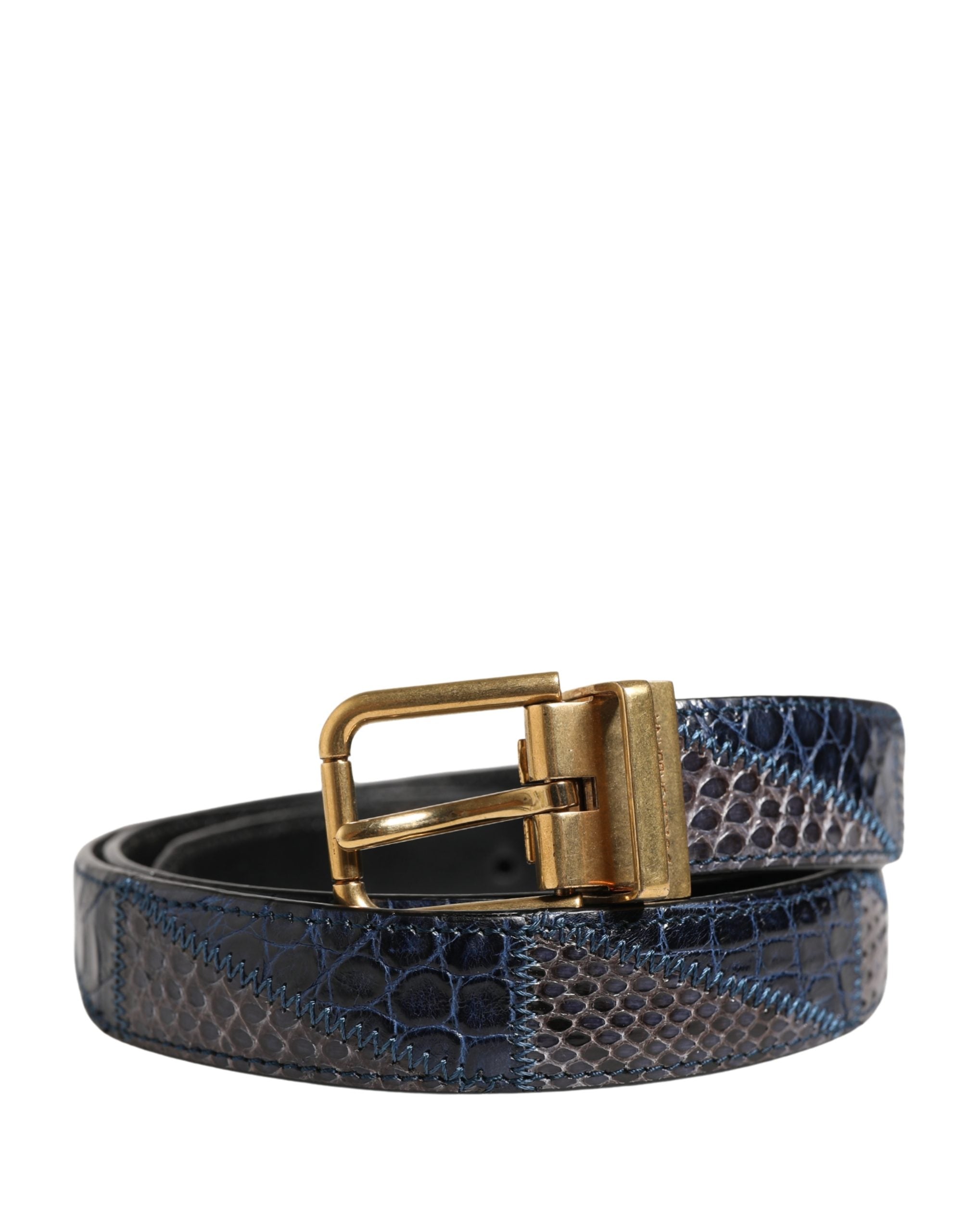 Dolce & Gabbana Herren Gürtel aus mehrfarbigem Leder mit Metallschnalle