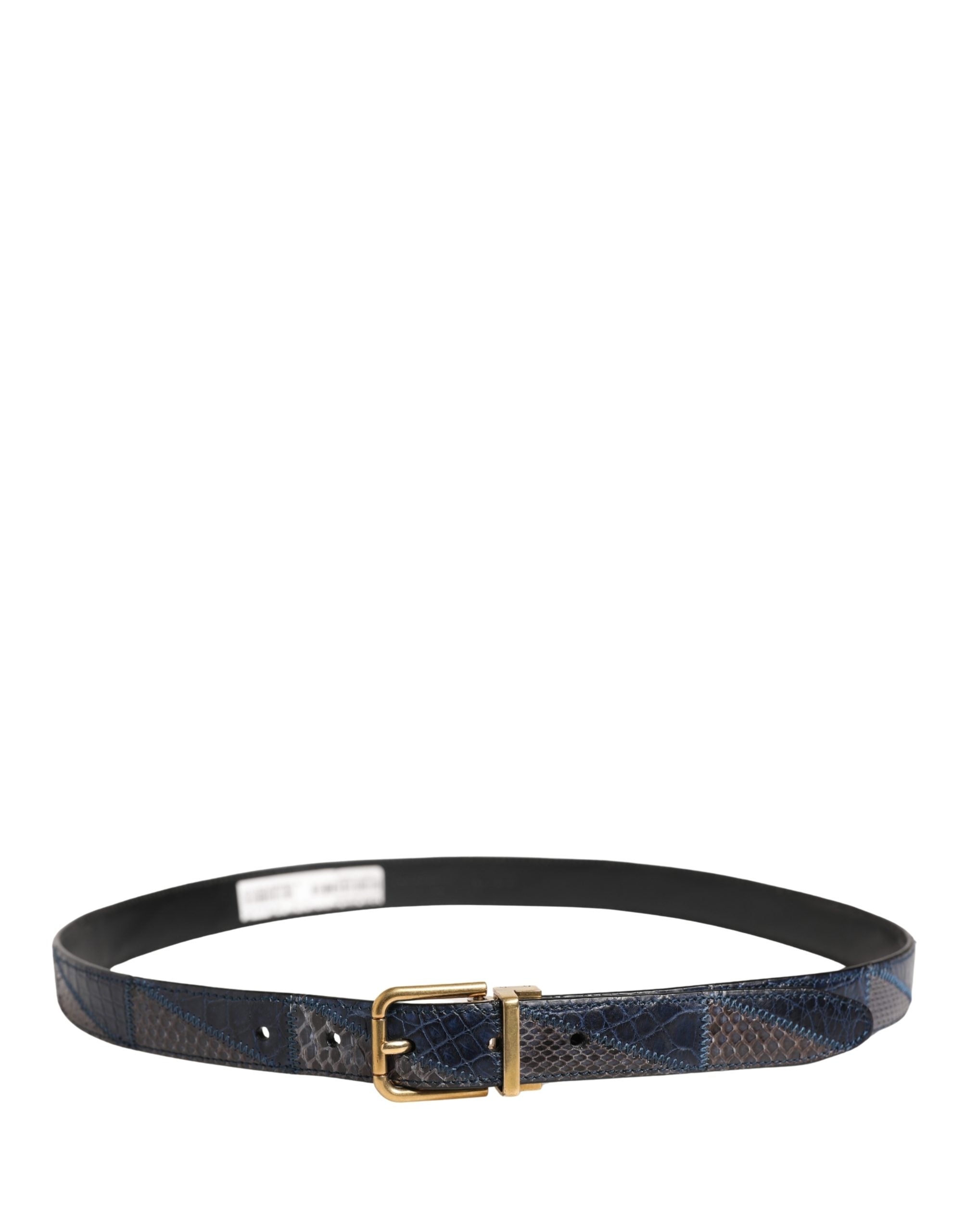 Dolce & Gabbana Herren Gürtel aus mehrfarbigem Leder mit Metallschnalle