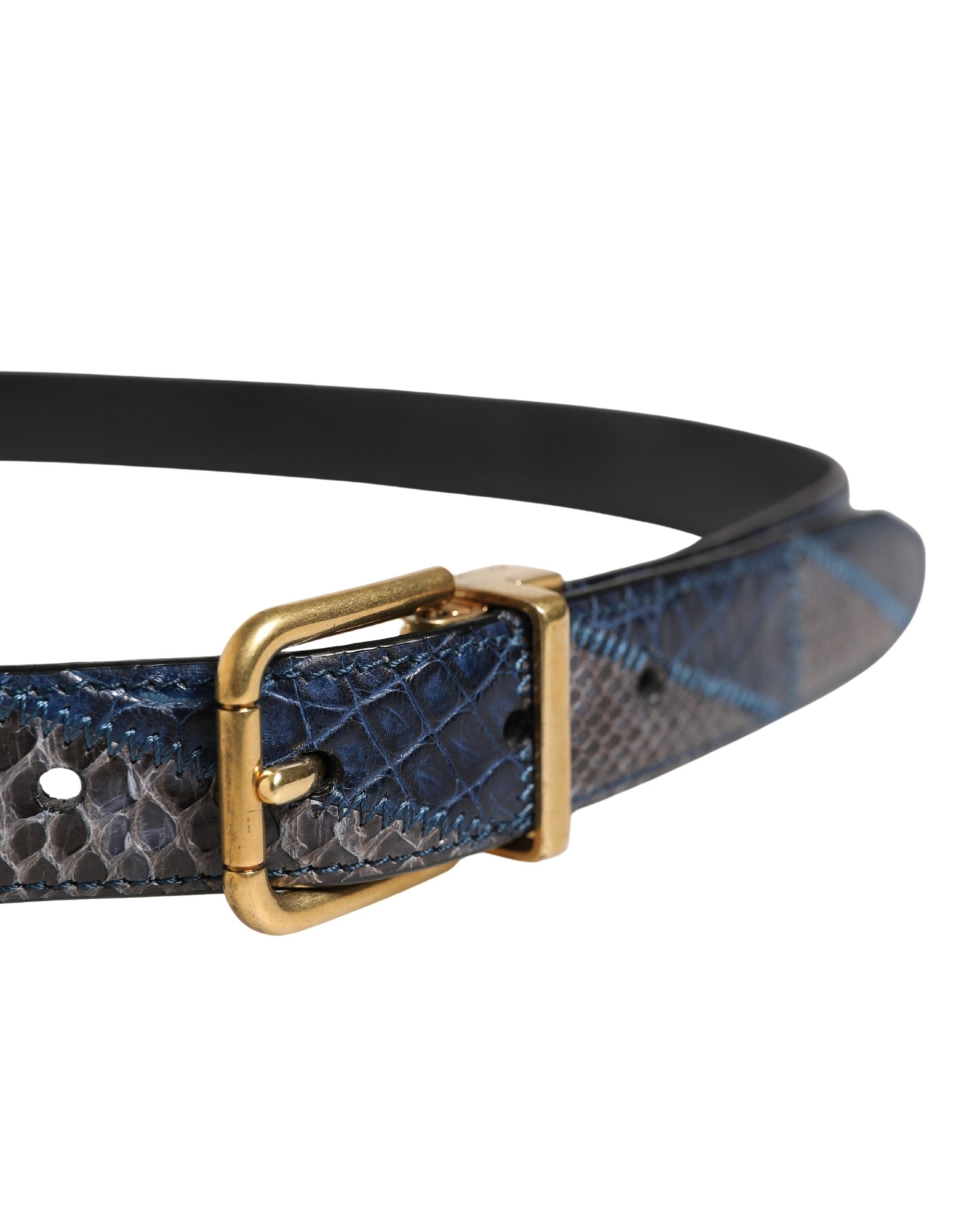 Dolce & Gabbana Herren Gürtel aus mehrfarbigem Leder mit Metallschnalle