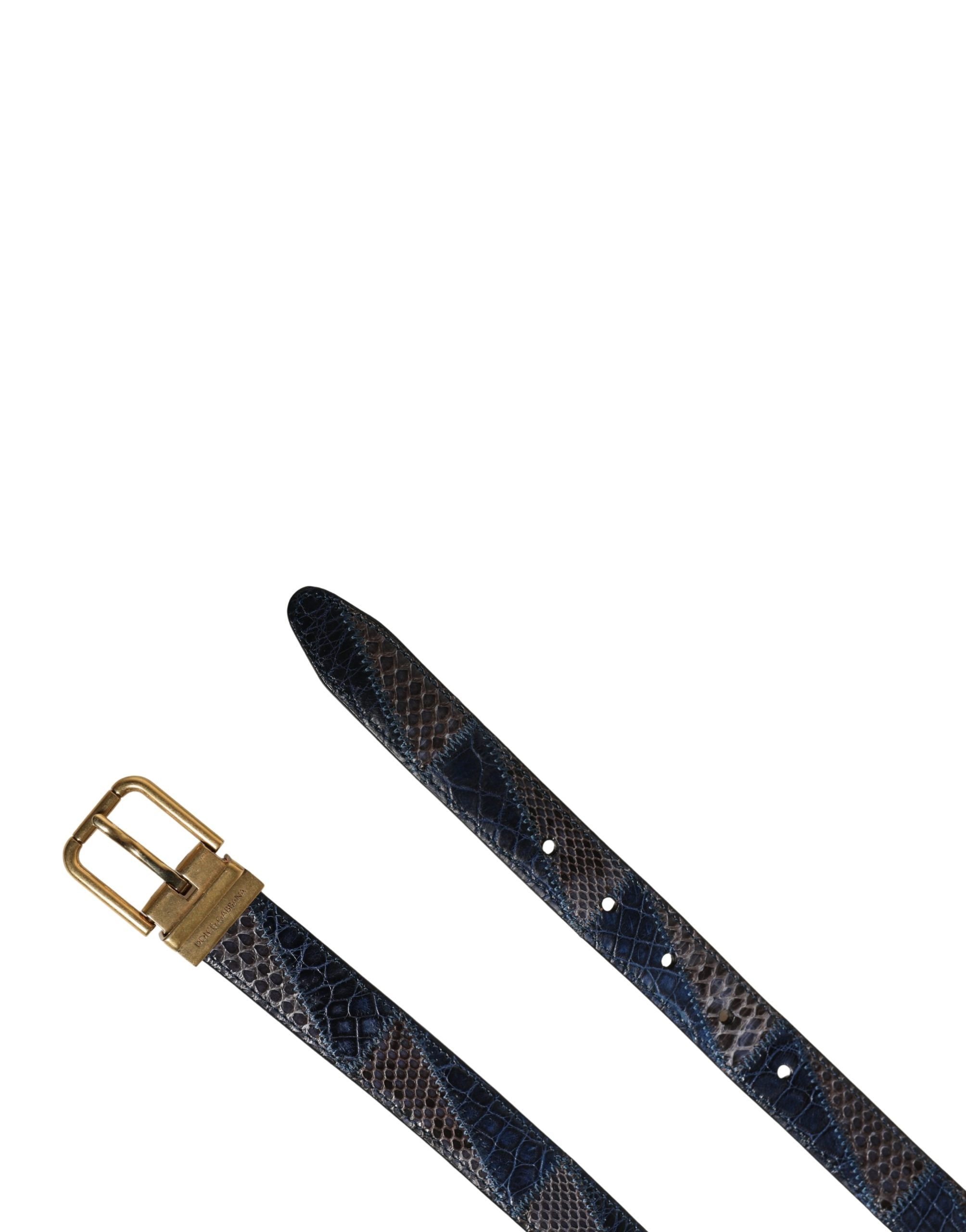 Dolce & Gabbana Herren Gürtel aus mehrfarbigem Leder mit Metallschnalle
