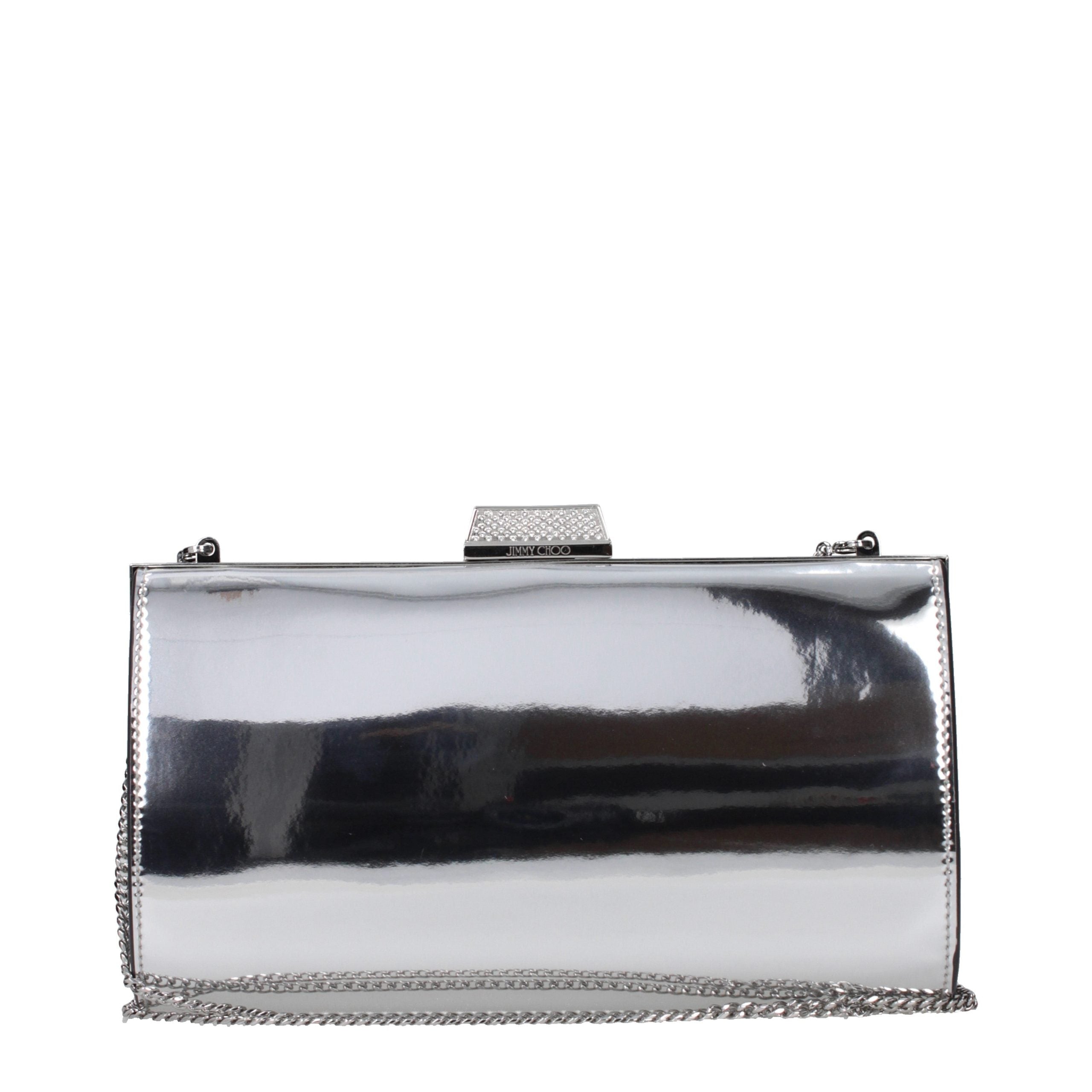 Jimmy Choo Graue Leder-Clutch