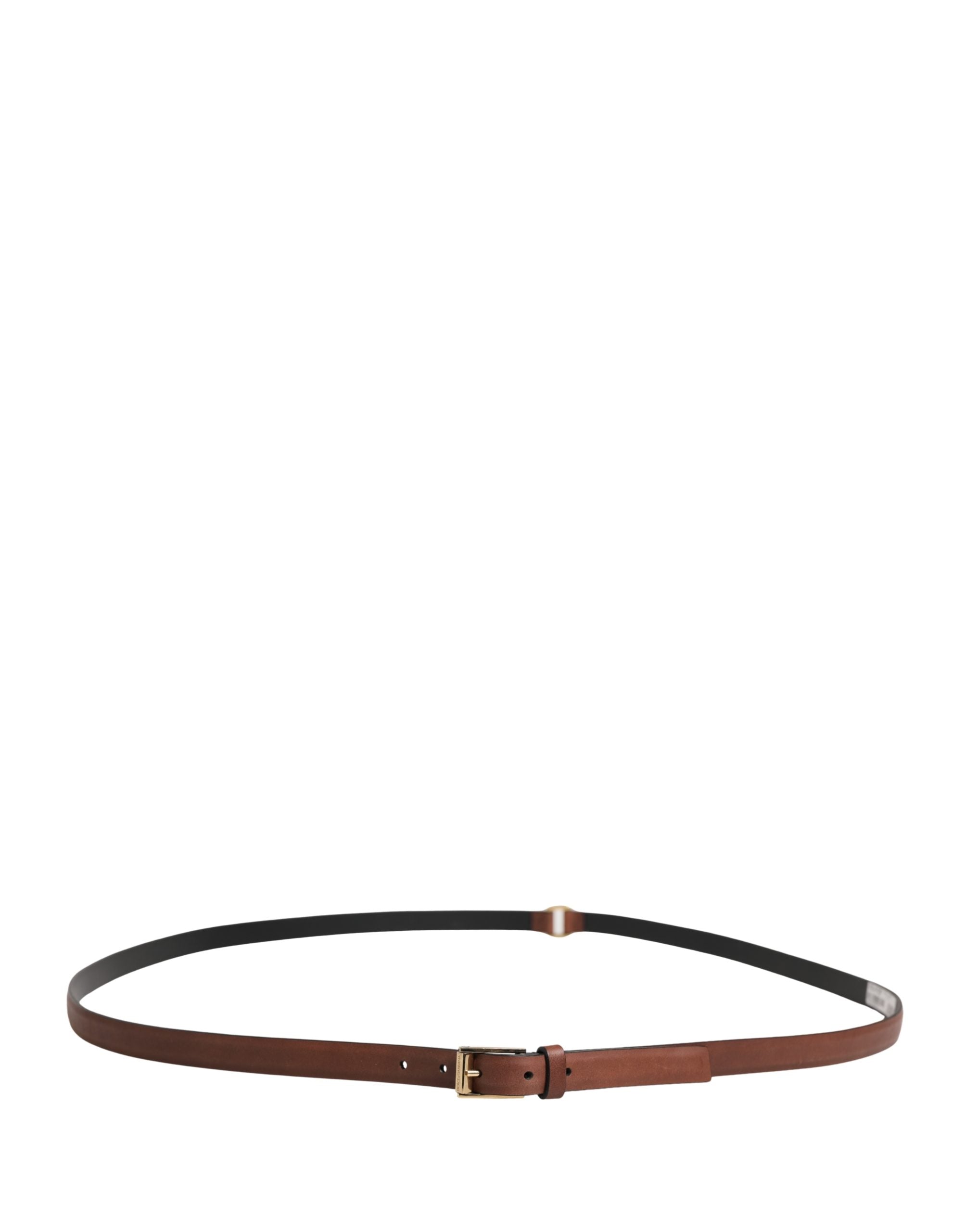 Dolce & Gabbana Herren-Gürtel aus braunem Leder mit klassischer Metallschnalle