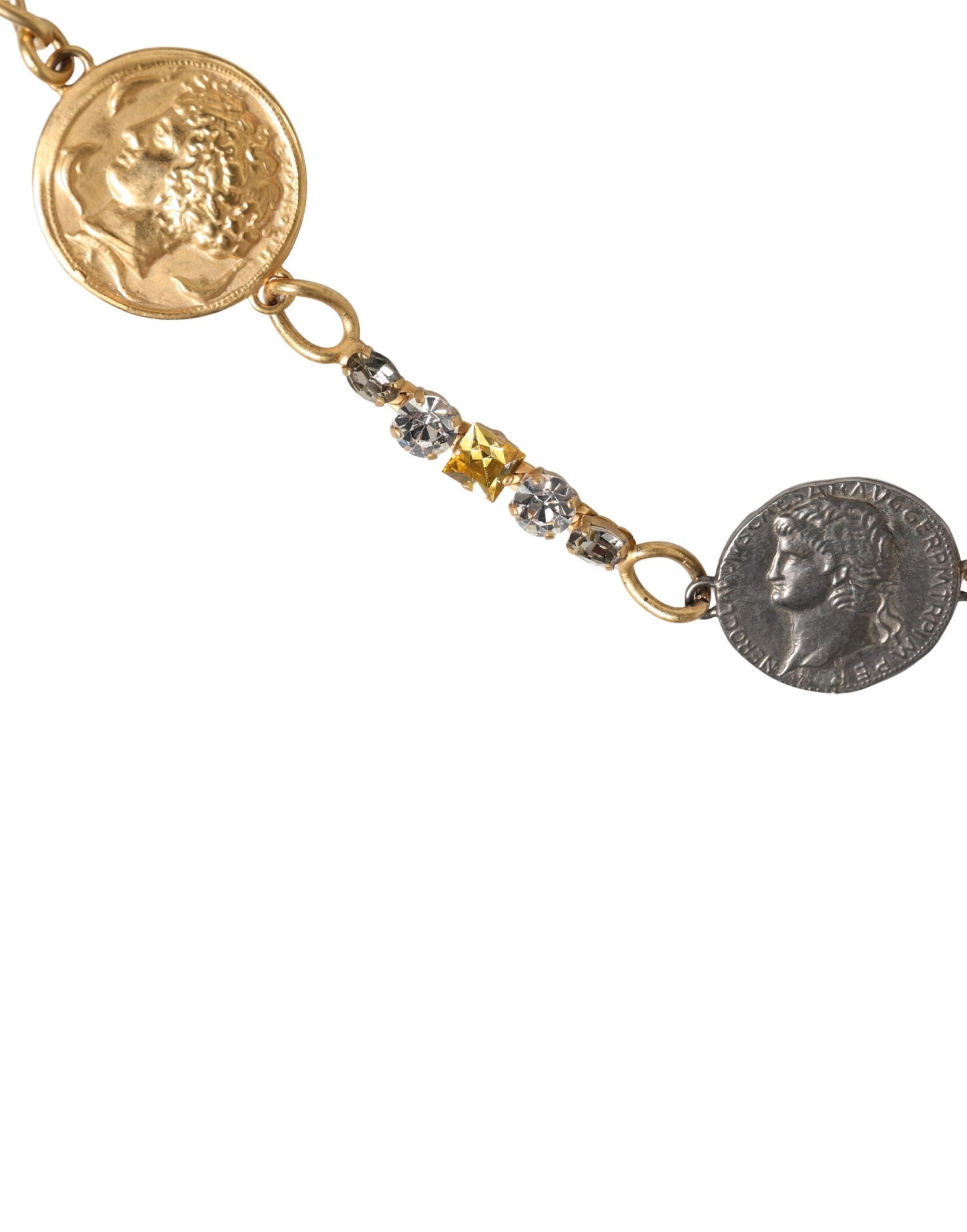 Dolce & Gabbana Gürtel mit Goldmessing-Kettenmünzen und Metallschließe