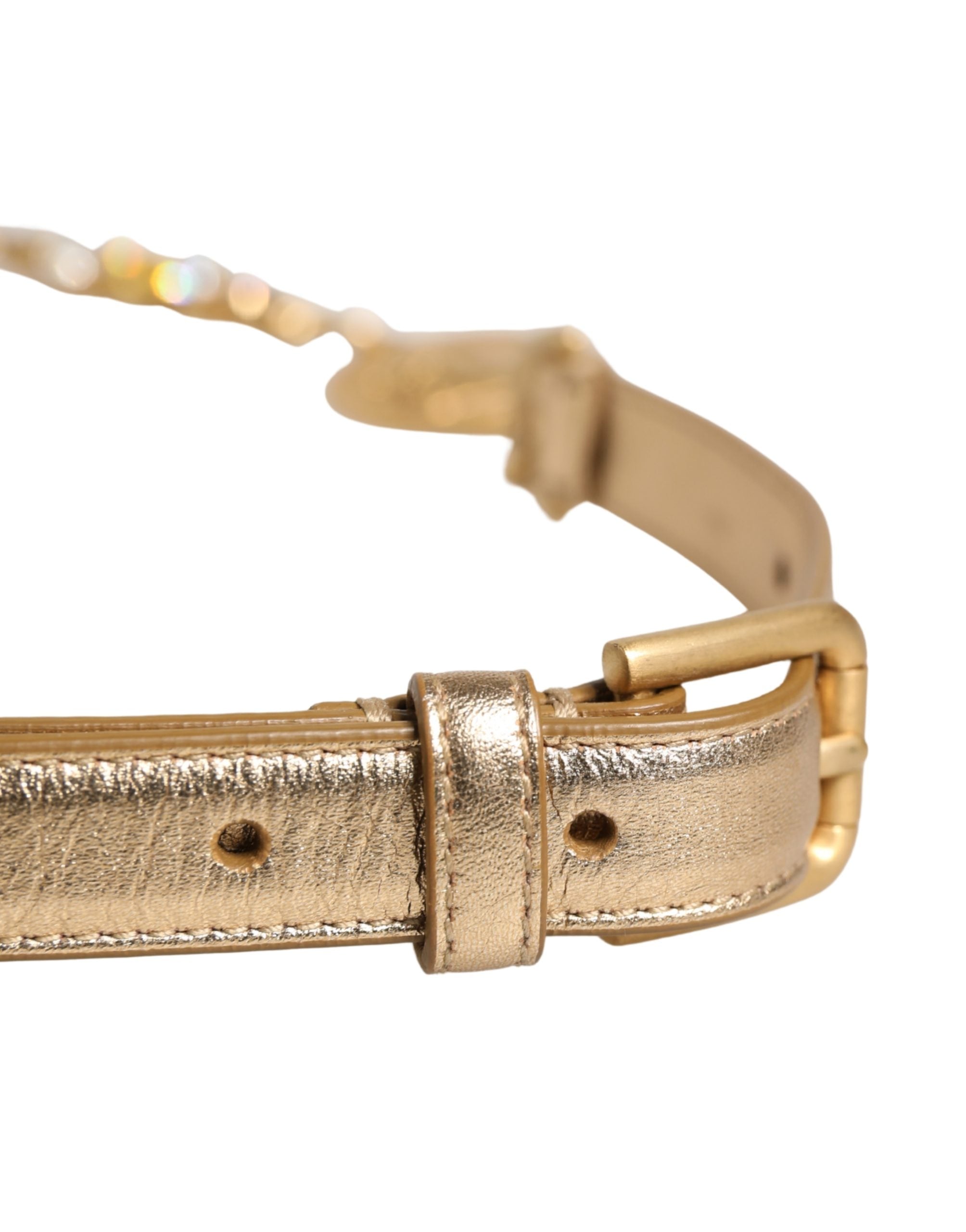 Dolce & Gabbana Gürtel mit Goldmessing-Kettenmünzen und Metallschließe