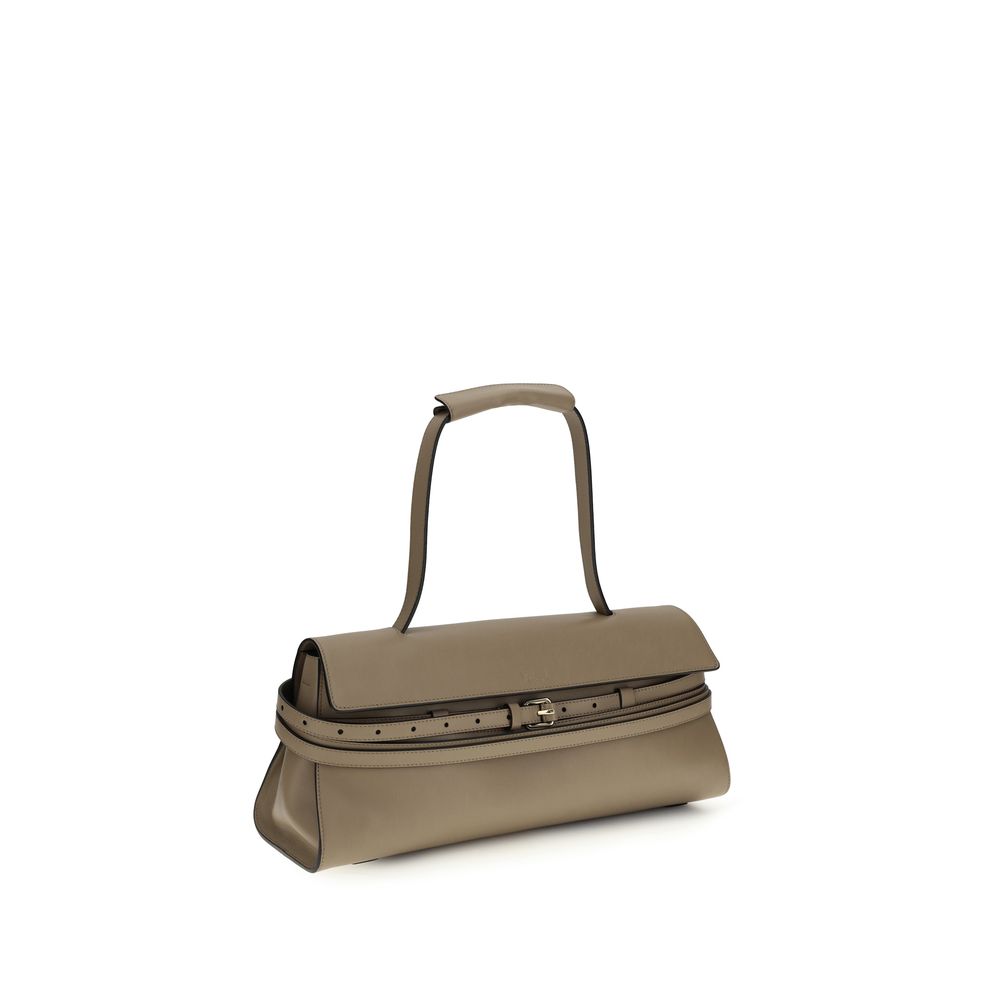Moschino Beige Kalbsleder Bos Taurus Schultertasche