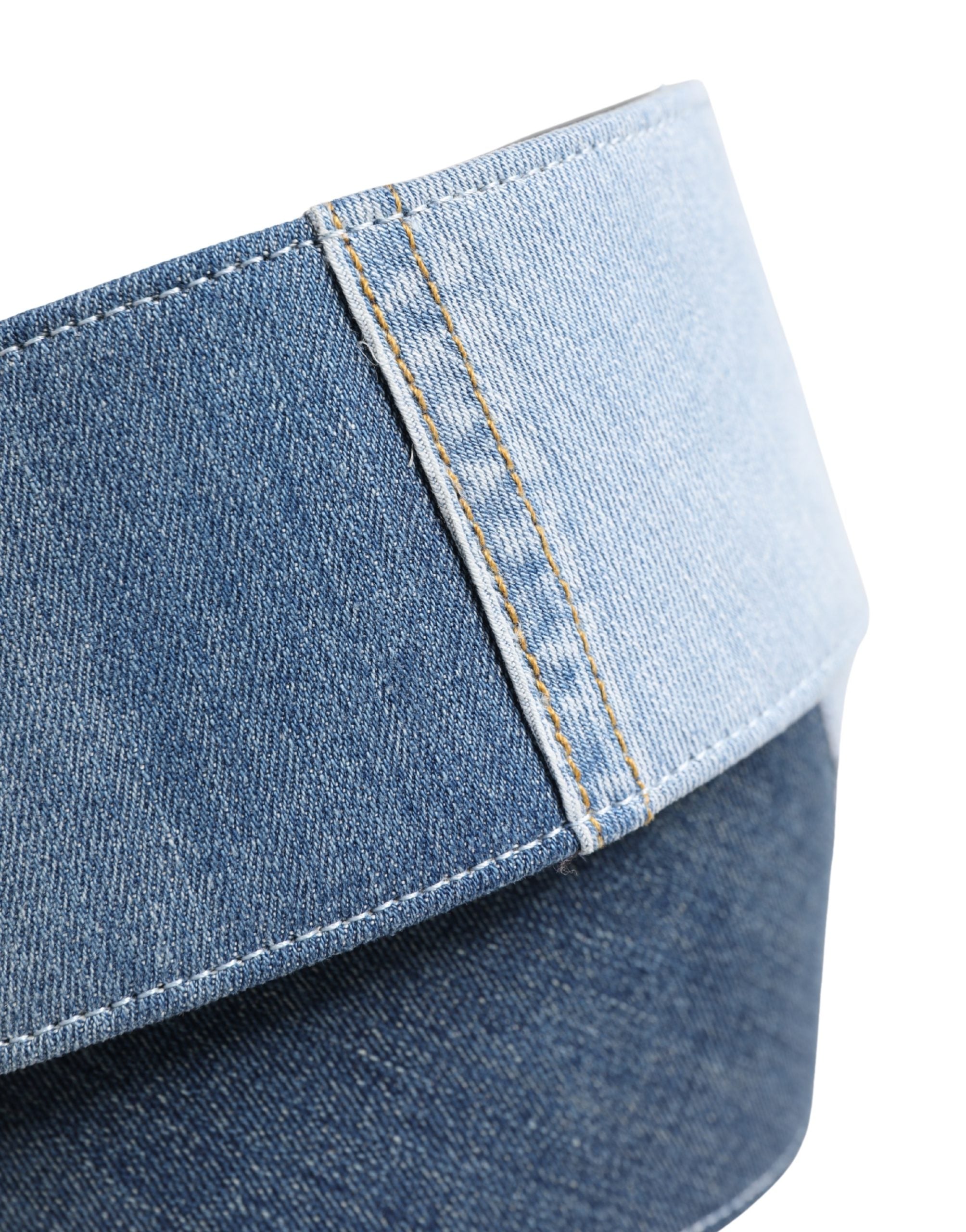 Dolce & Gabbana Blauer Gürtel aus zweifarbigem Denim mit goldener Metallschnalle