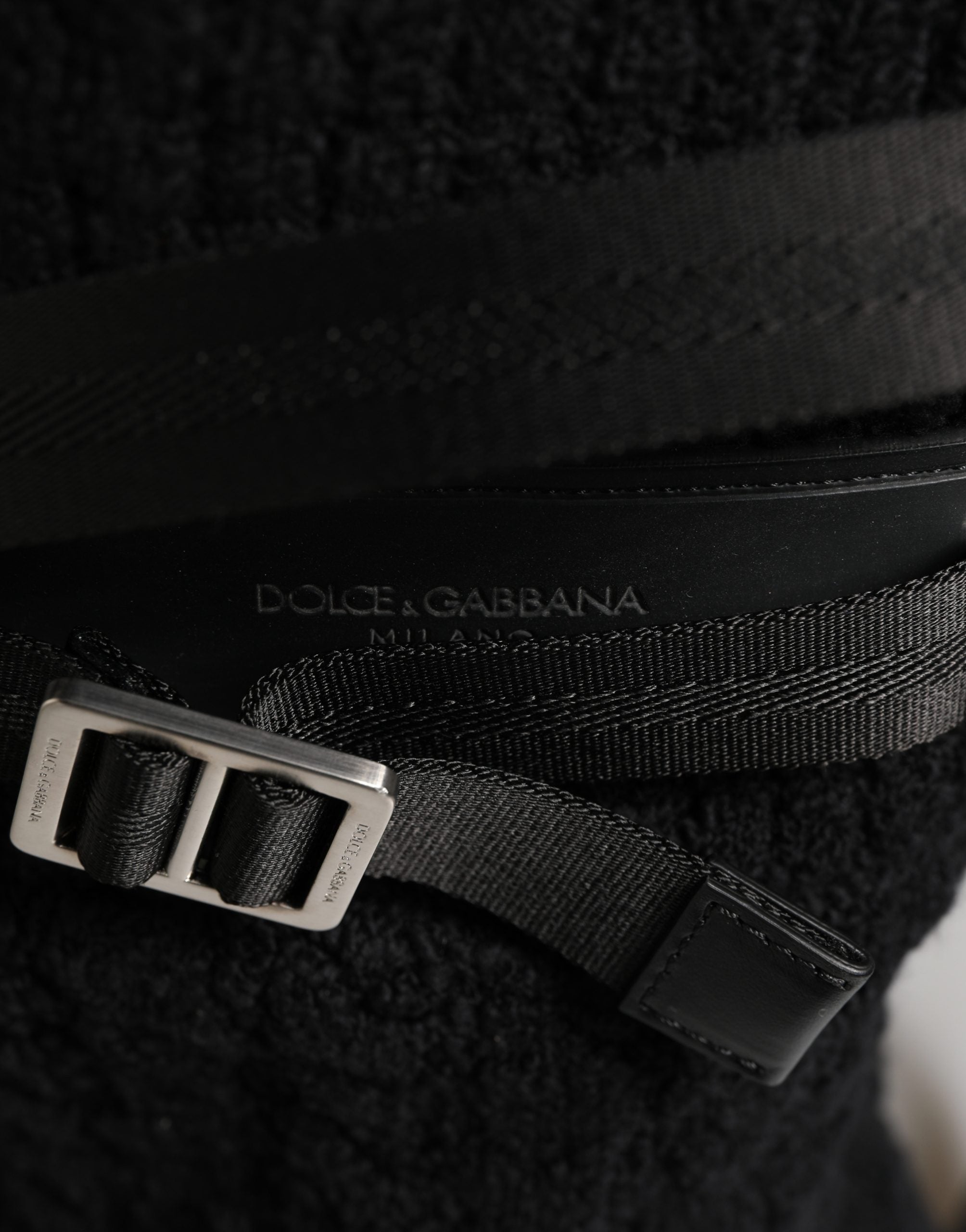 Dolce & Gabbana Schwarzer Rucksack aus Trikot-Wollmischung für Reisen