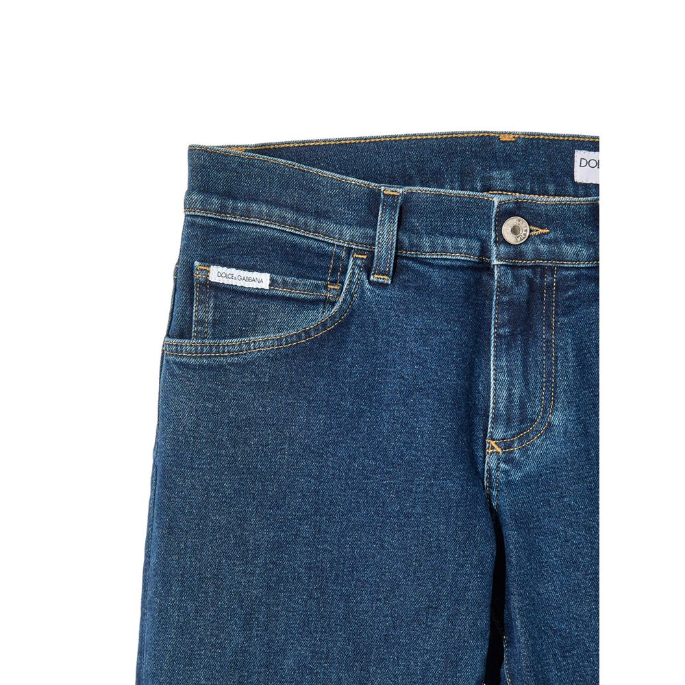 Dolce & Gabbana Blaue Baumwoll-Skinny-Jeans